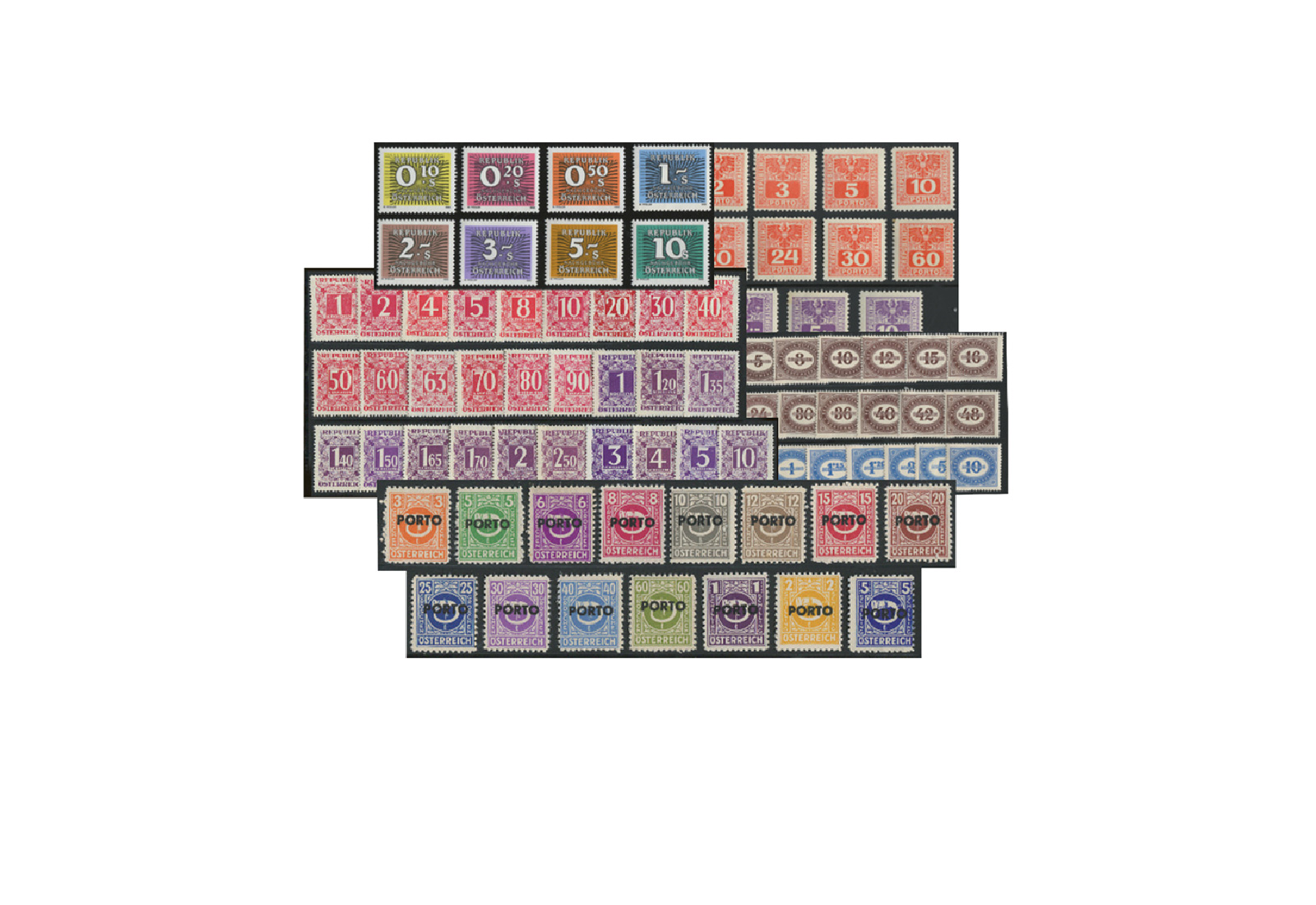 Briefmarken Österreich Portomarken 1945-1989 Michel-Nr. P 175/267 postfrisch im Set