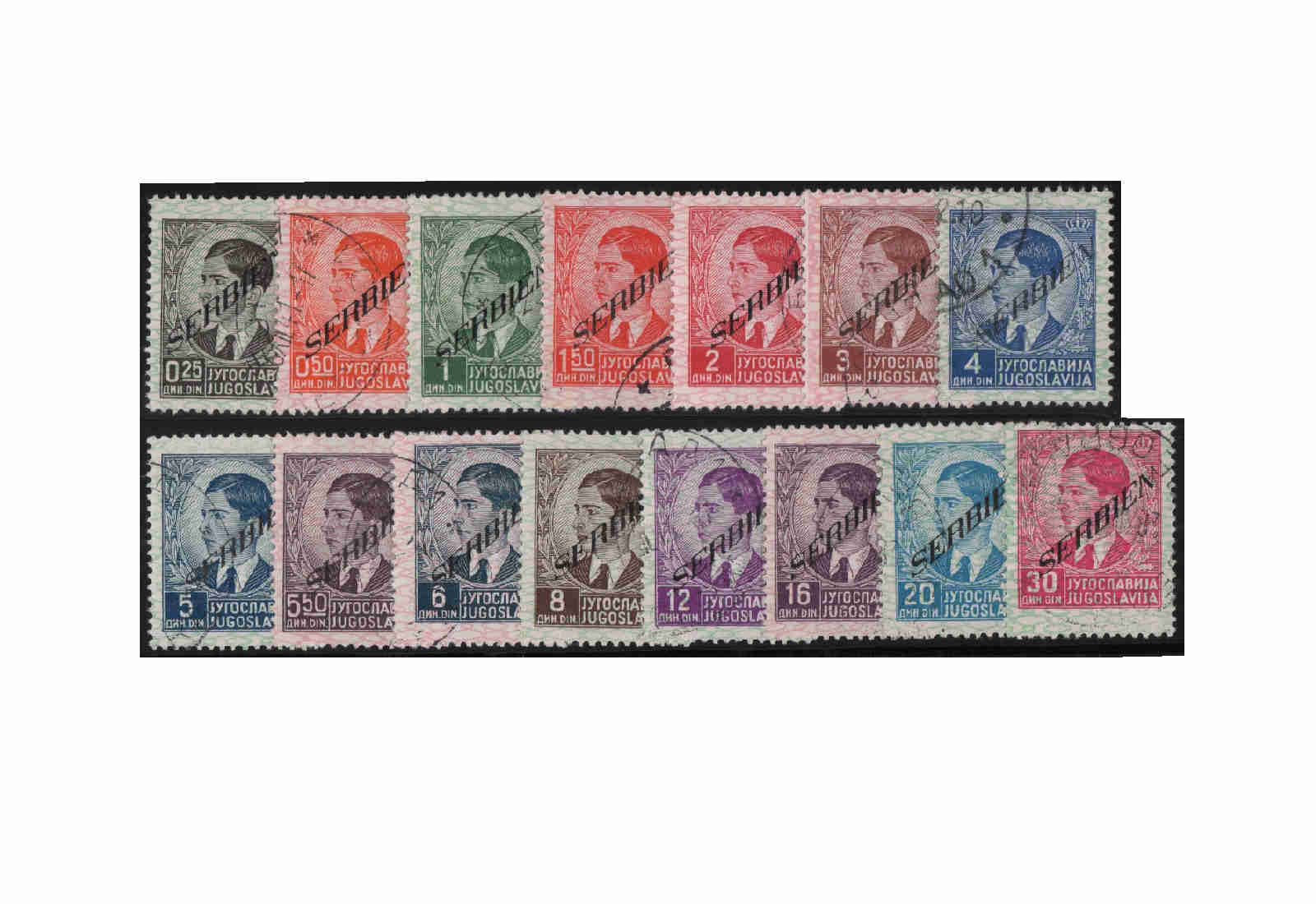 Serbien Freimarken Mi.Nr. 31-45 gestempelt Stempel ohne Obligo