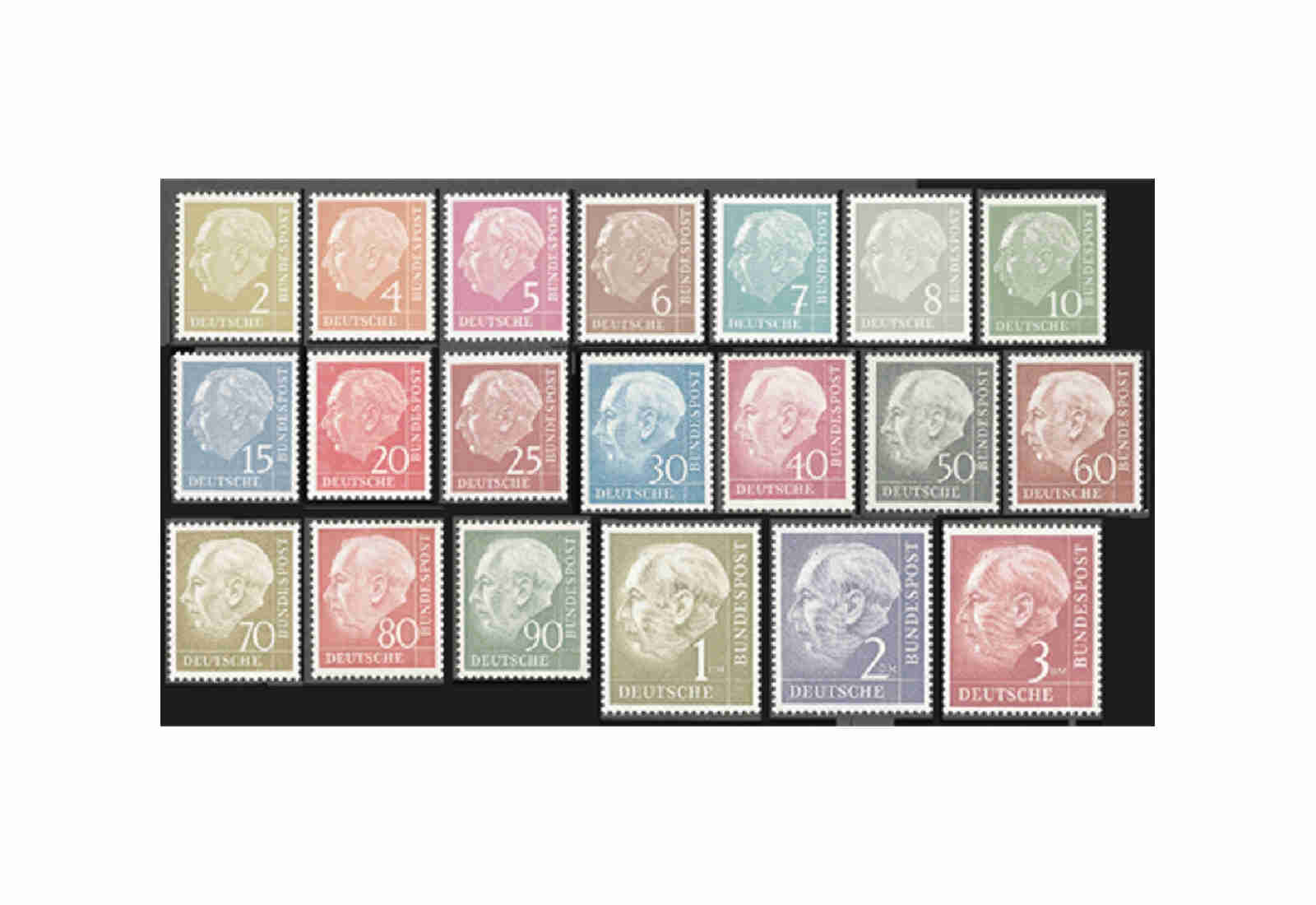Briefmarken BRD Heuss I Michel-Nr. 177-196 postfrisch