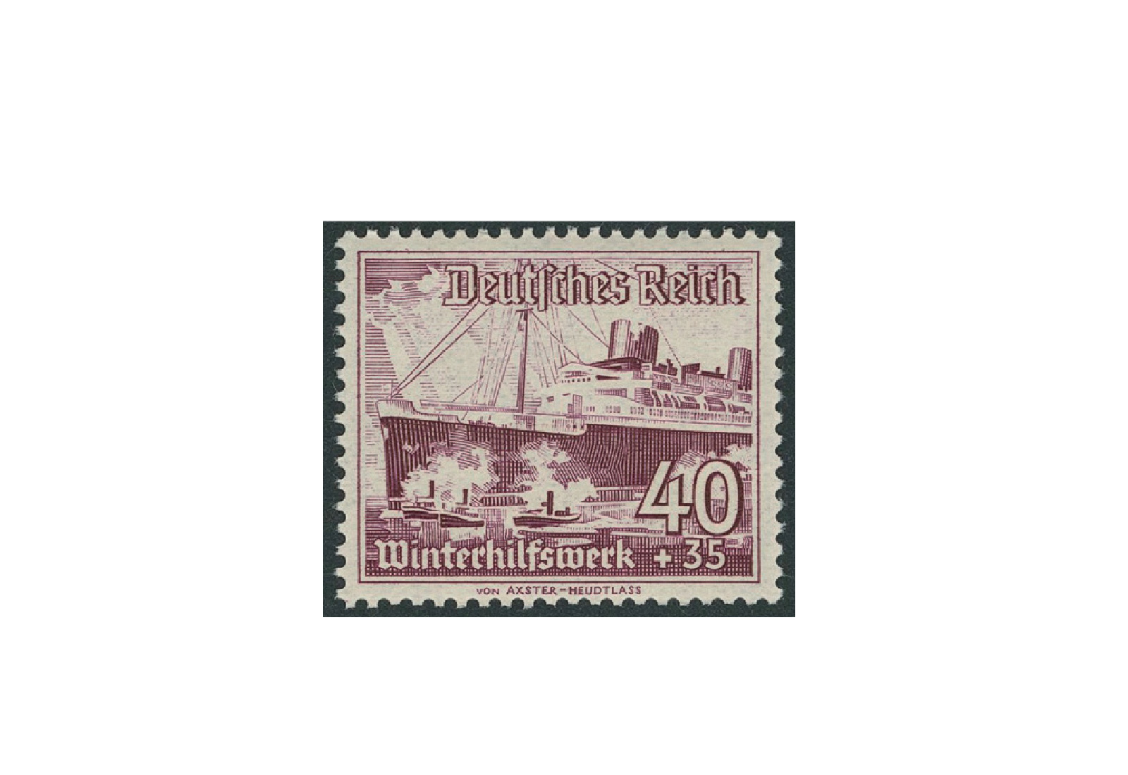 Briefmarke Deutsches Reich 1937 WHW Schiffe Michel-Nr. 659 y postfrisch