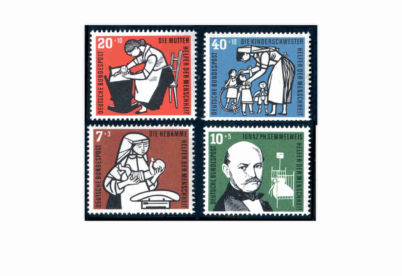 Briefmarken BRD Wohlfahrt Kinderpflege 1956 Michel-Nr. 243-246 postfrisch