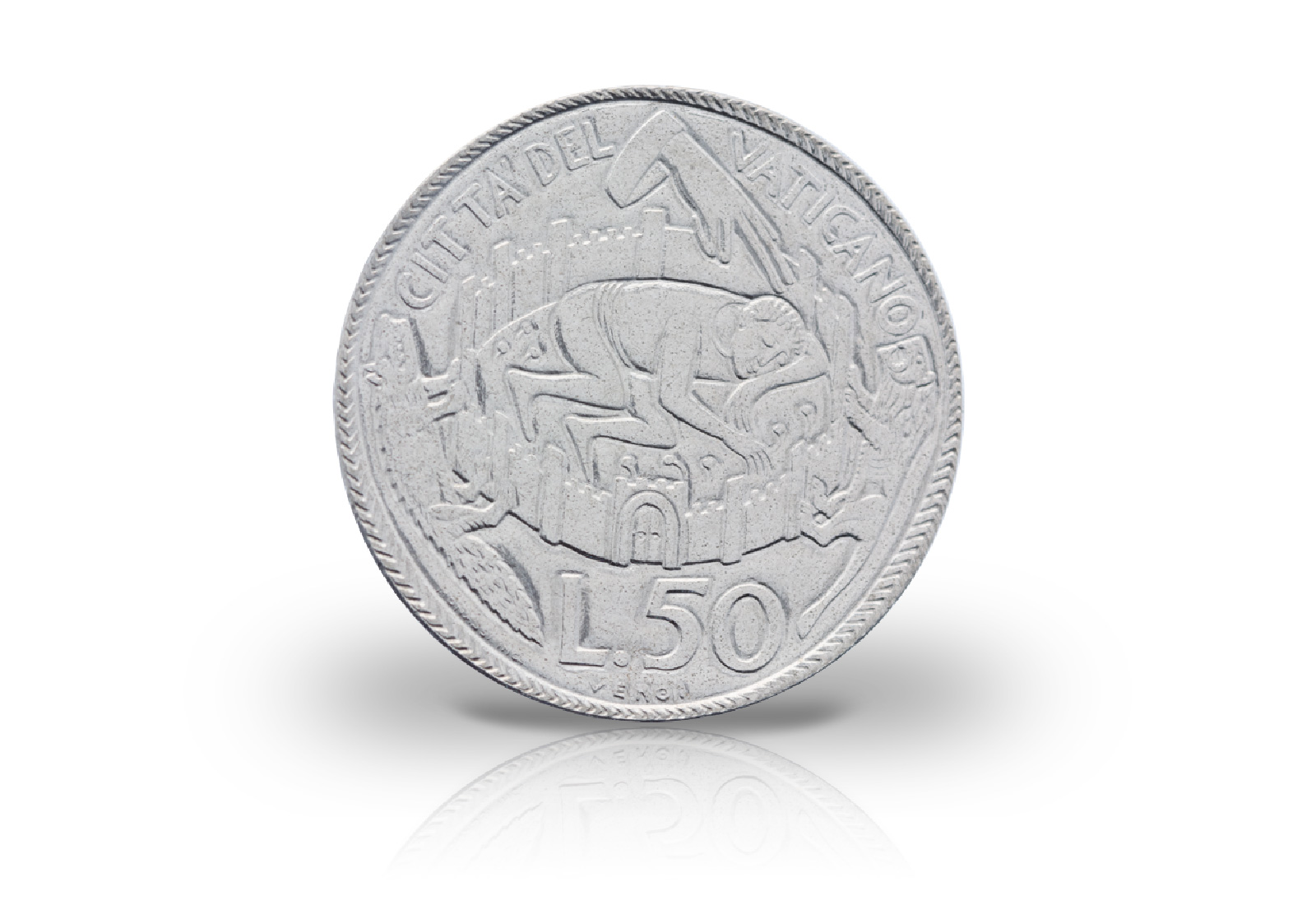 50 Lire 1976 Vatikan Papst Paul VI. Heiliges Jahr