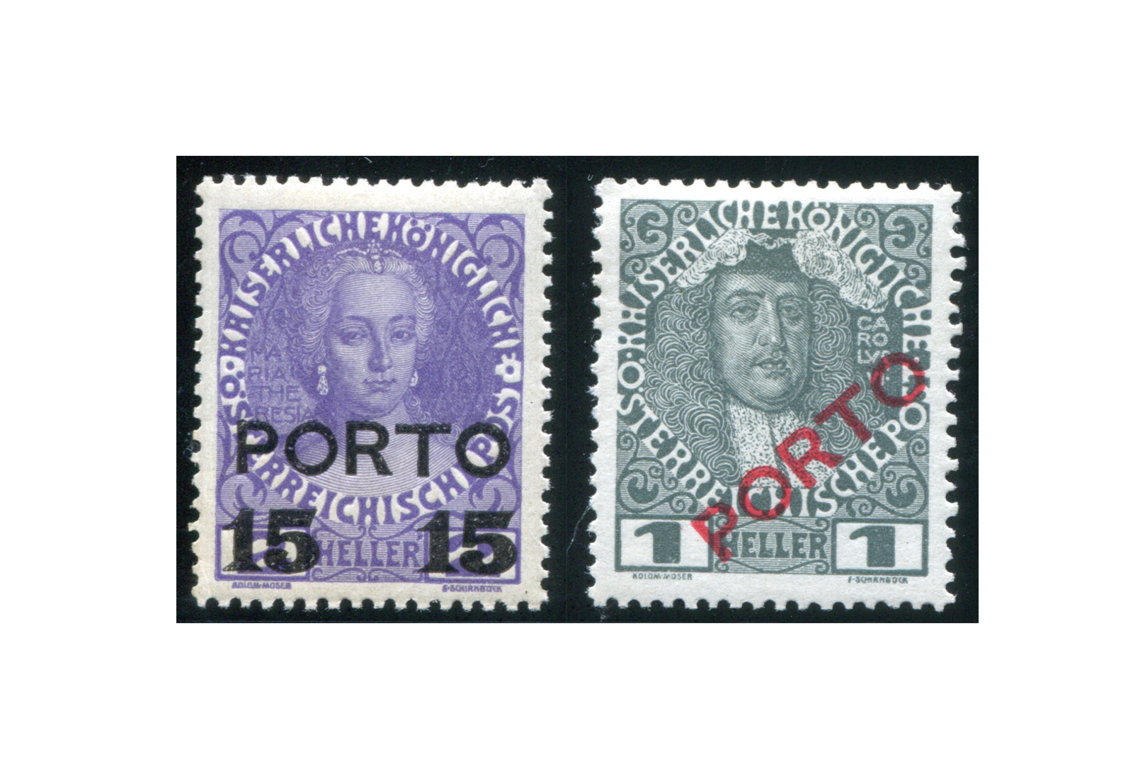 Österreich Portomarken Ausgabe 1916 II Michel Nr. P 58/59 gestempelt