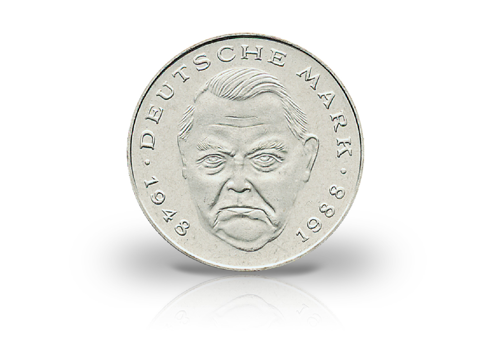 2 DM 1988-2001 BRD Ludwig Erhard 67er Set Jaeger-Nr. 445