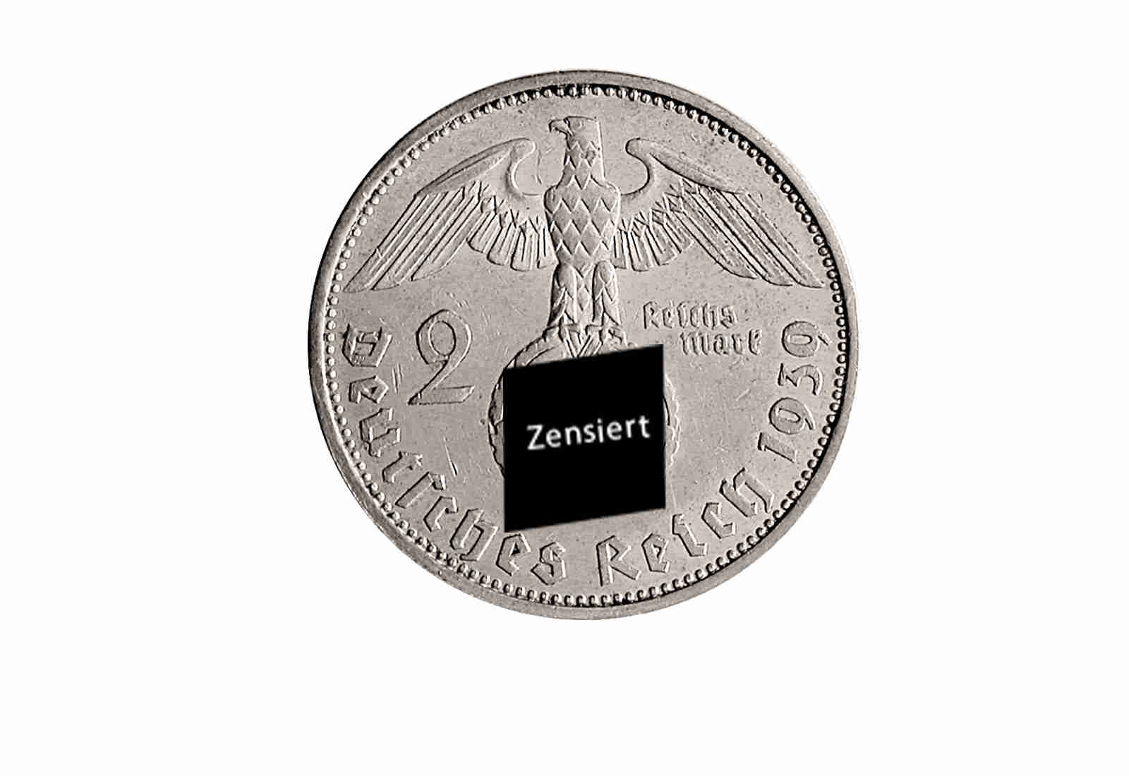 2 Reichsmark 1936 Drittes Reich Hindenburg Prägestätte G Jaeger-Nr. 366