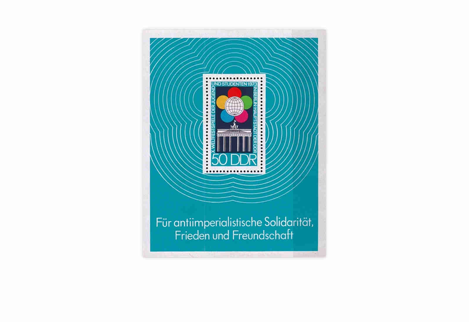 DDR Block 38 Weltfestspiele der Jugend und Studenten gestempelt