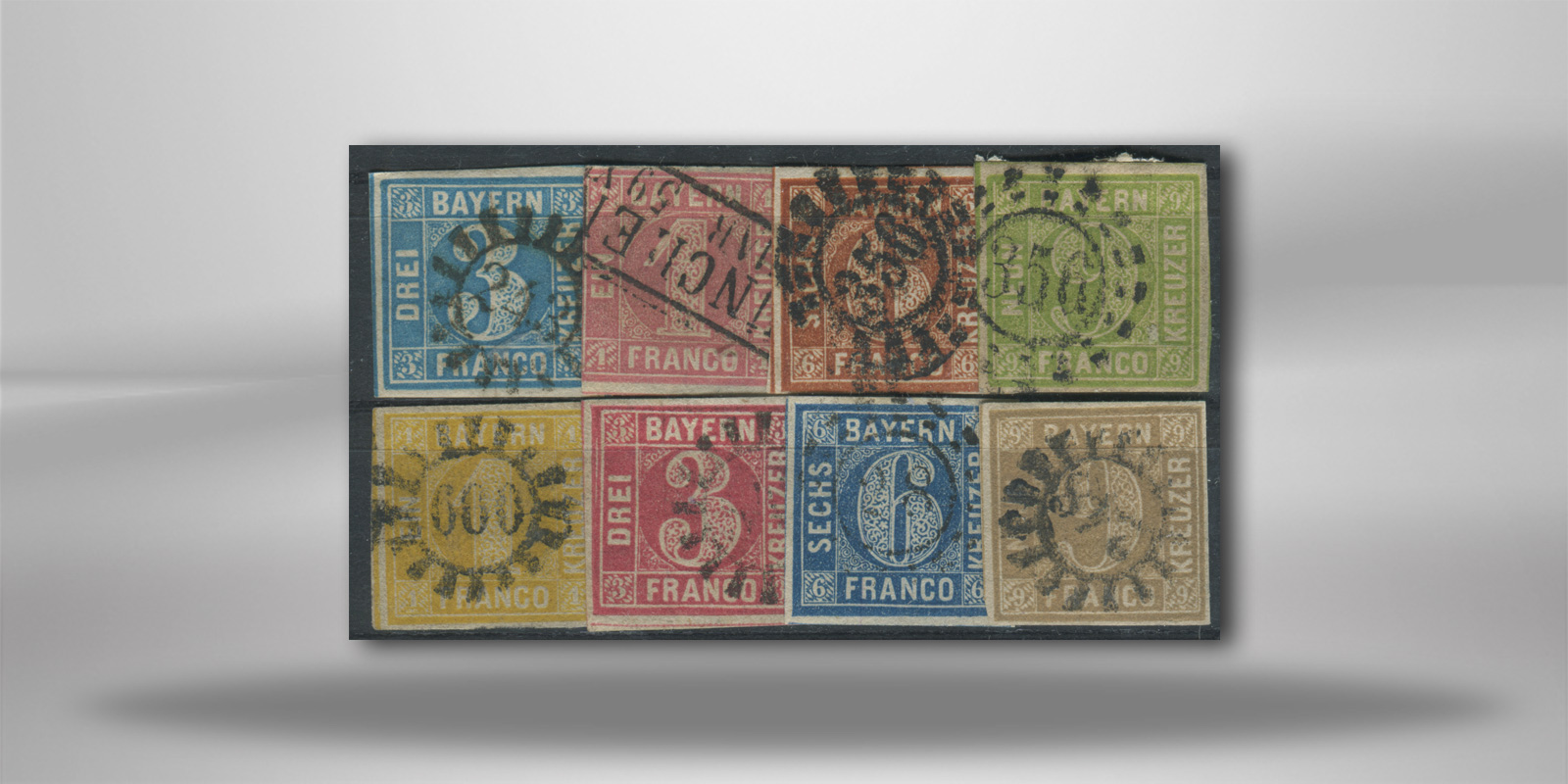 Briefmarken Altdeutschland Bayern Quadratausgaben 1850-1962 gestempelt