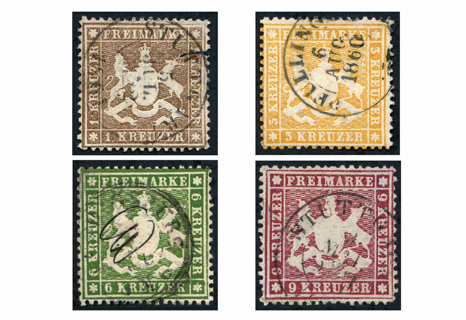 Württemberg Mi.: 16-19 x gest.