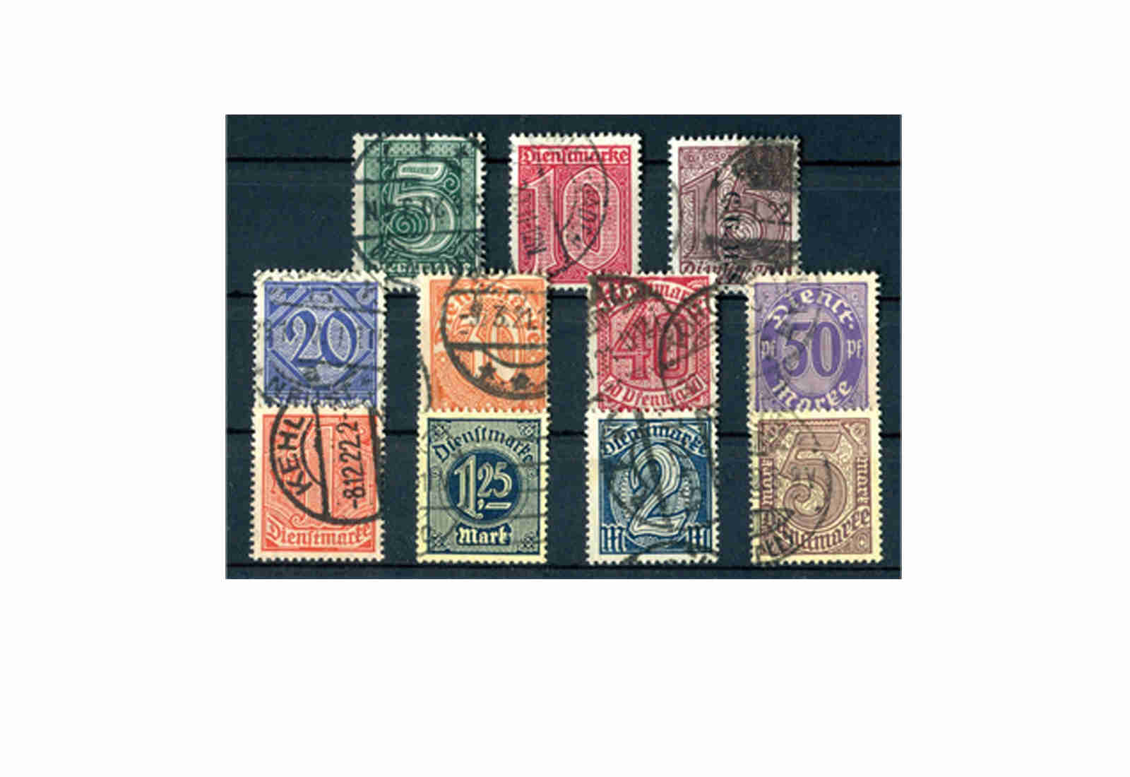 Deutsches Reich Mi. Nr. D 23/33 1920 gestempelt