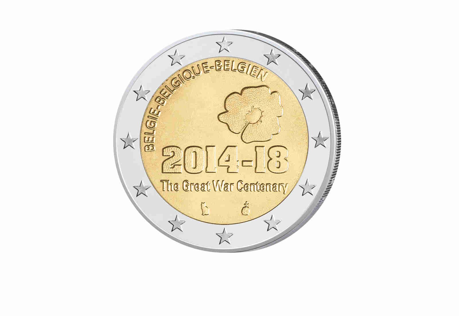2 Euro 2014 Belgien 100 Jahre Beginn I. Weltkrieg bfr.