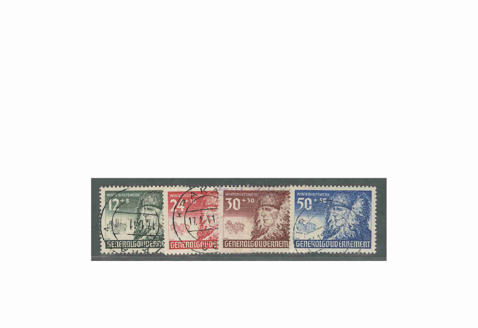 Generalgouvernement 1940: Winterhilfe Michel Nr. 59/62 gestempelt