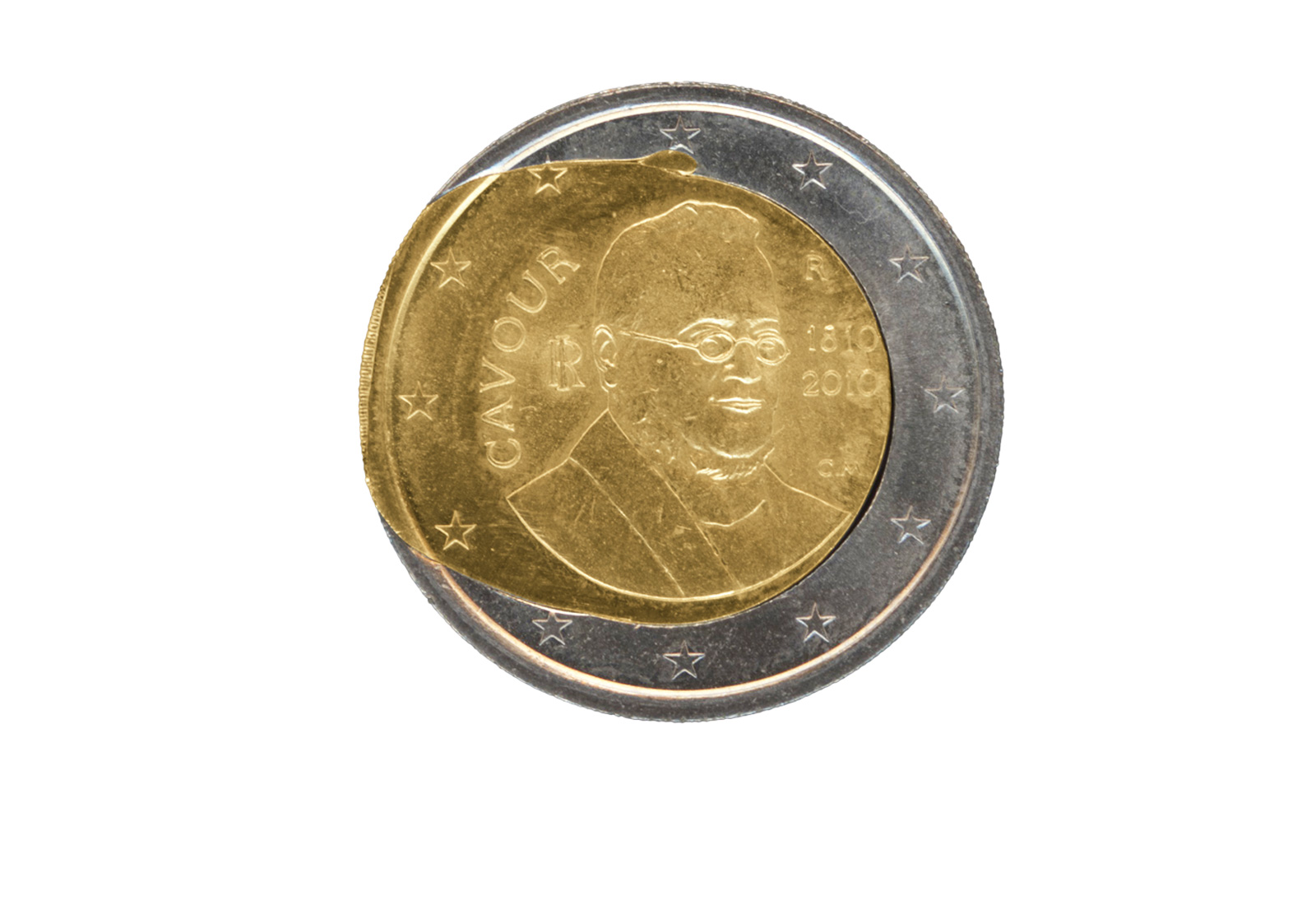 2 Euro 2010 Italien Graf von Cavour - Fehlprägung