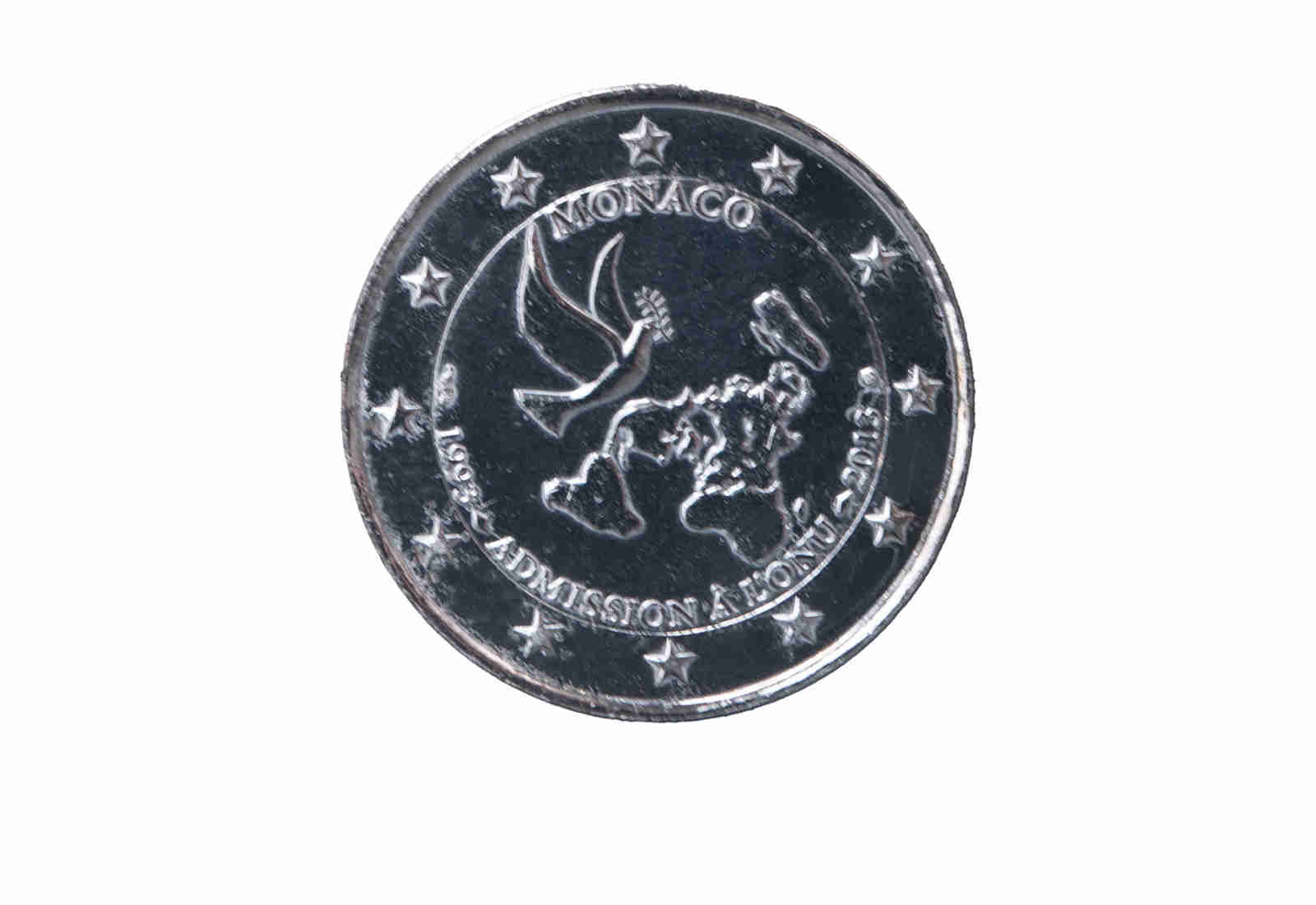 2 Euro 2013 Monaco 20 Jahre UNO mit Schwarzruthenium