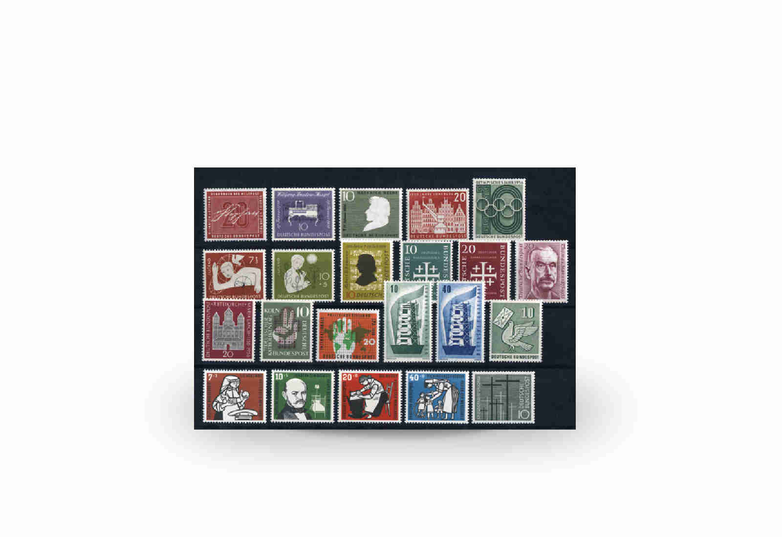 Briefmarken BRD Jahrgang 1956 Michel-Nr. 227-248 postfrisch
