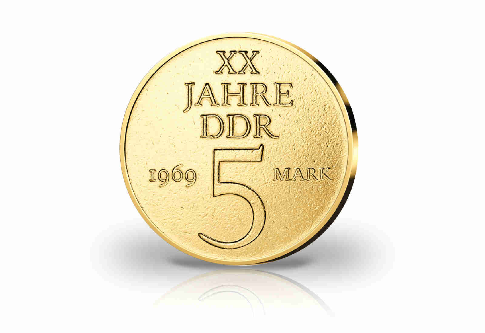 5 Ost-Mark mit Farbapplikation Ampelmännchen DDR Ostalgie Serie