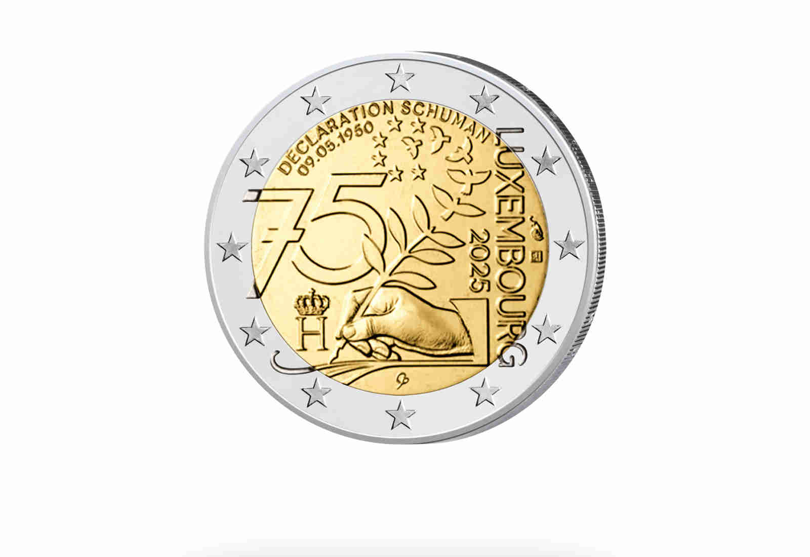 2 Euro 2025 Luxemburg 75. Jahrestag Schumann-Erklärung