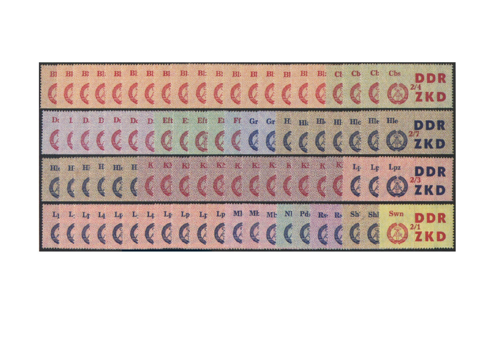 DDR Laufkontrollzettel 1964 Dienst C 31/45 postfrisch