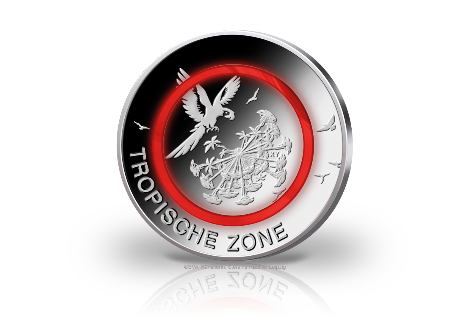 5 Euro 2017 Deutschland Tropische Zone mit rotem Polymerring st Prägestätte F