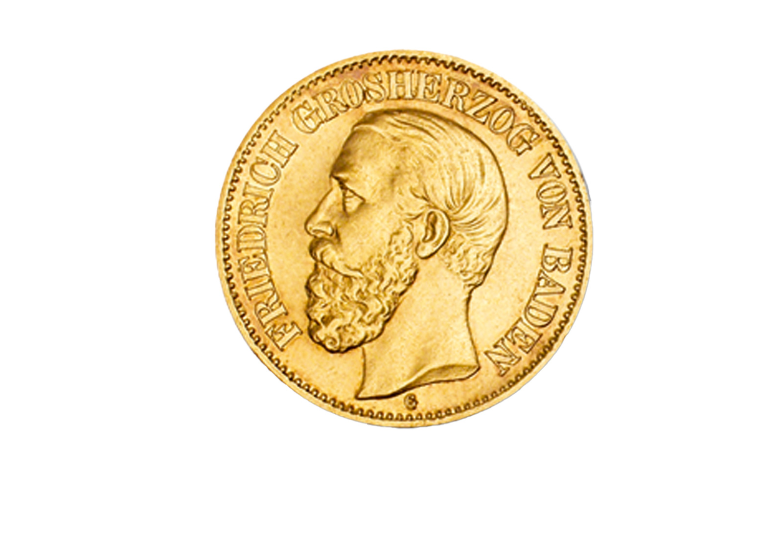 10 Mark Goldmünze 1872-1873 Deutsches Kaiserreich Baden Großherzog Friedrich I. Jaeger-Nr. 183