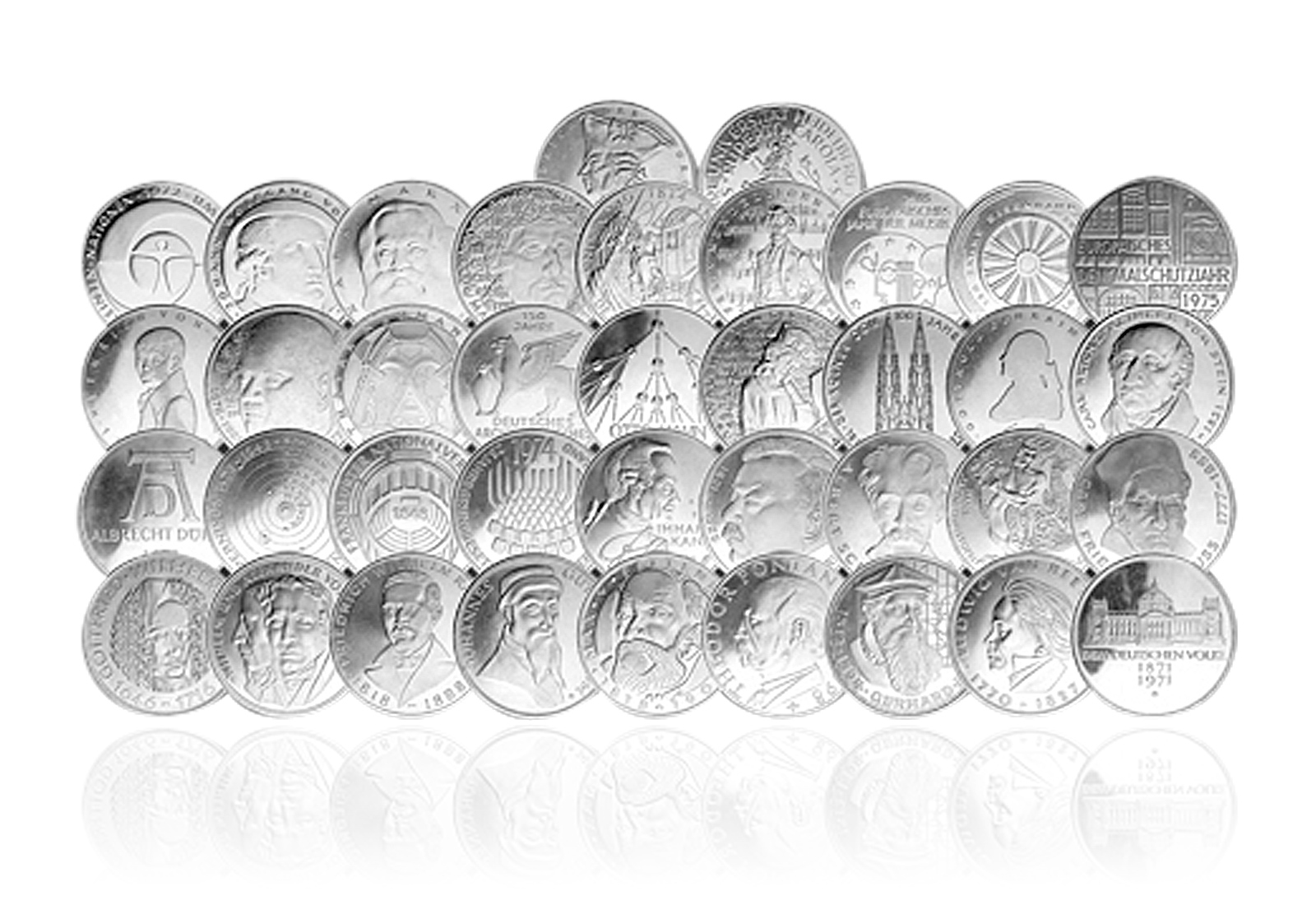 5 DM Silbermünzen 1966-1986 BRD Komplettsammlung ohne Erste Fünf