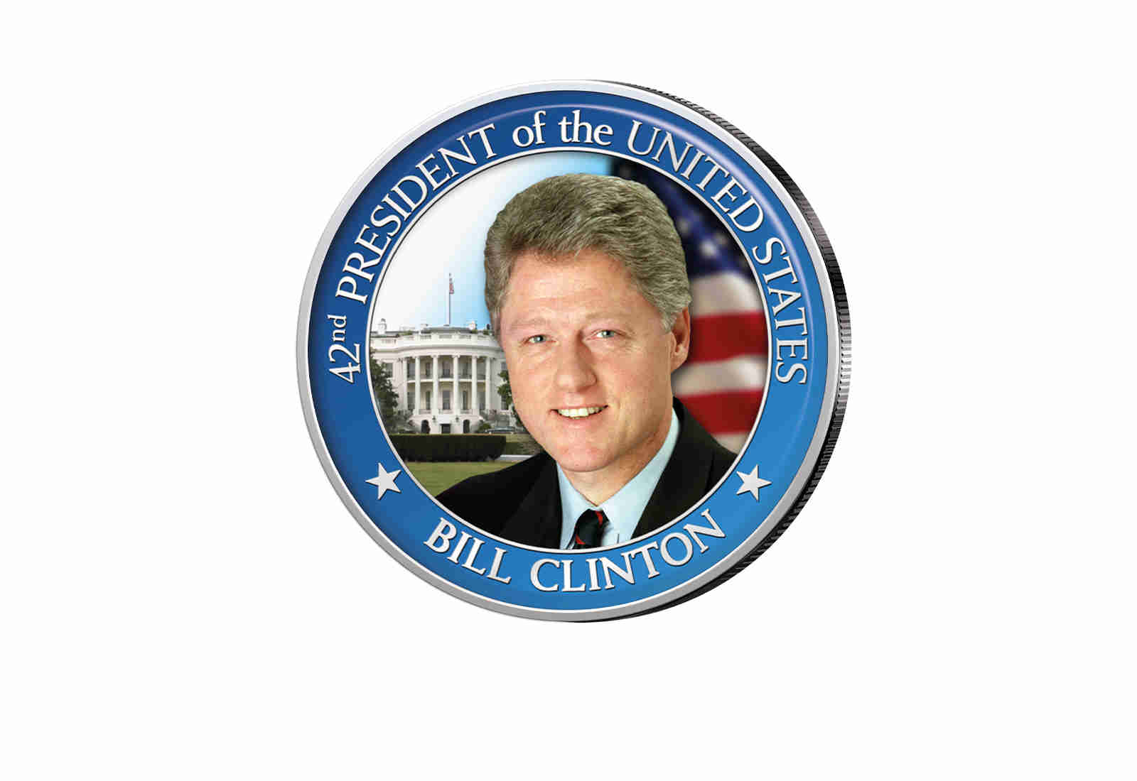½ Kennedy-Dollar USA mit Farbapplikation Bill Clinton