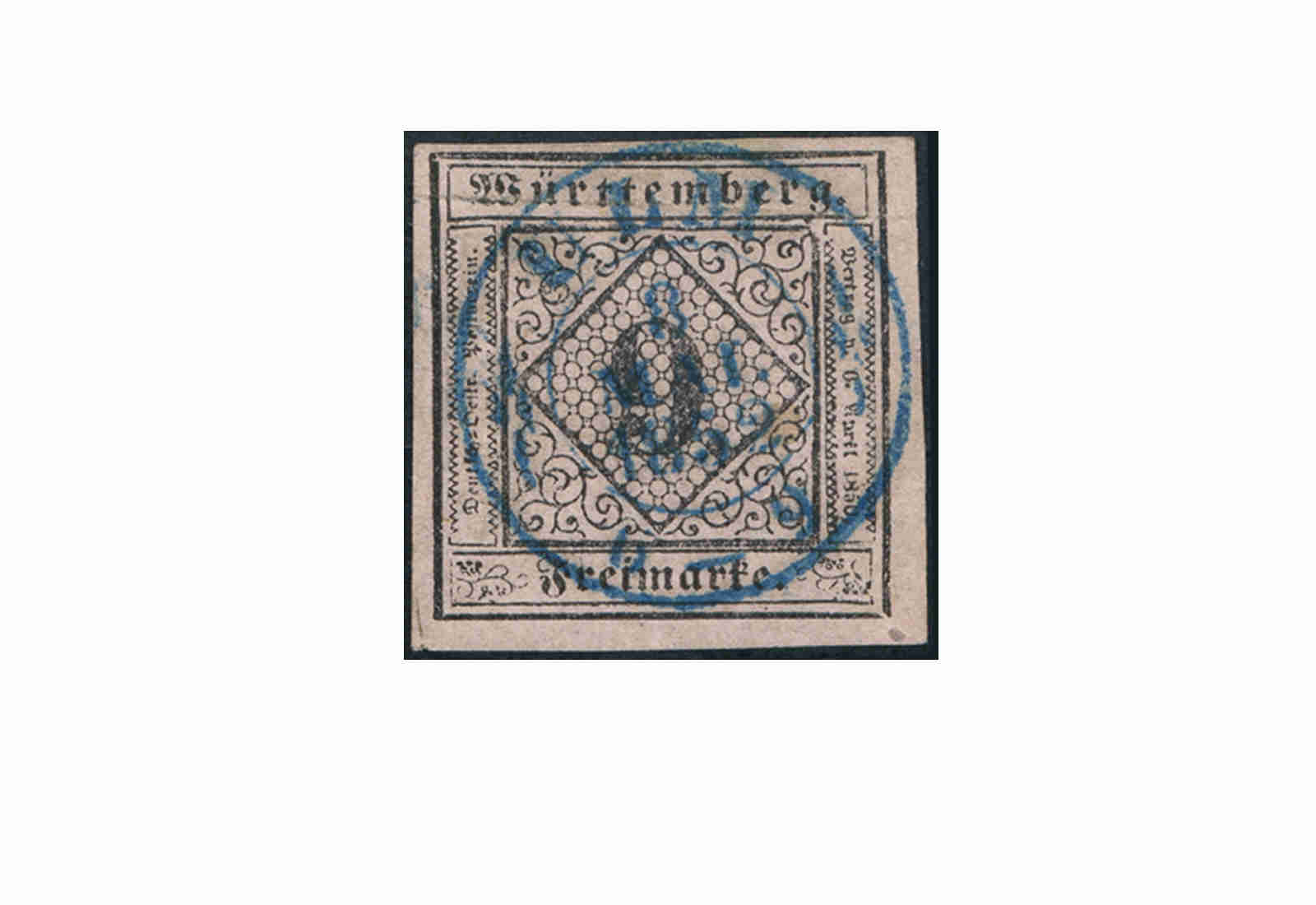 Briefmarke Altdeutschland Württemberg Freimarke 1851 Michel-Nr. 4 gestempelt