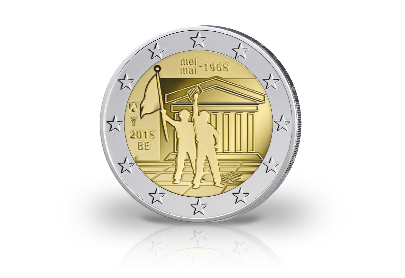 2 Euro 2018 Belgien 50 Jahrestag der Ereignisse von Mai 1968 in Belgien st in Coincard
