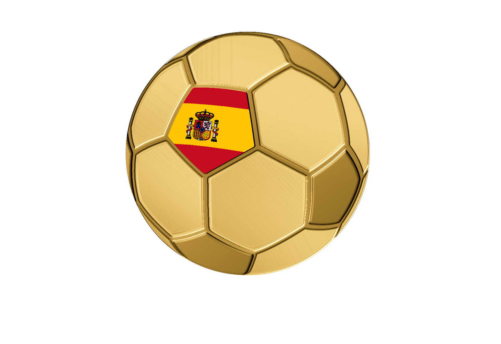 Goldmünze Motiv "Fußball Spanien" 999/1000 Gold im Geschenketui