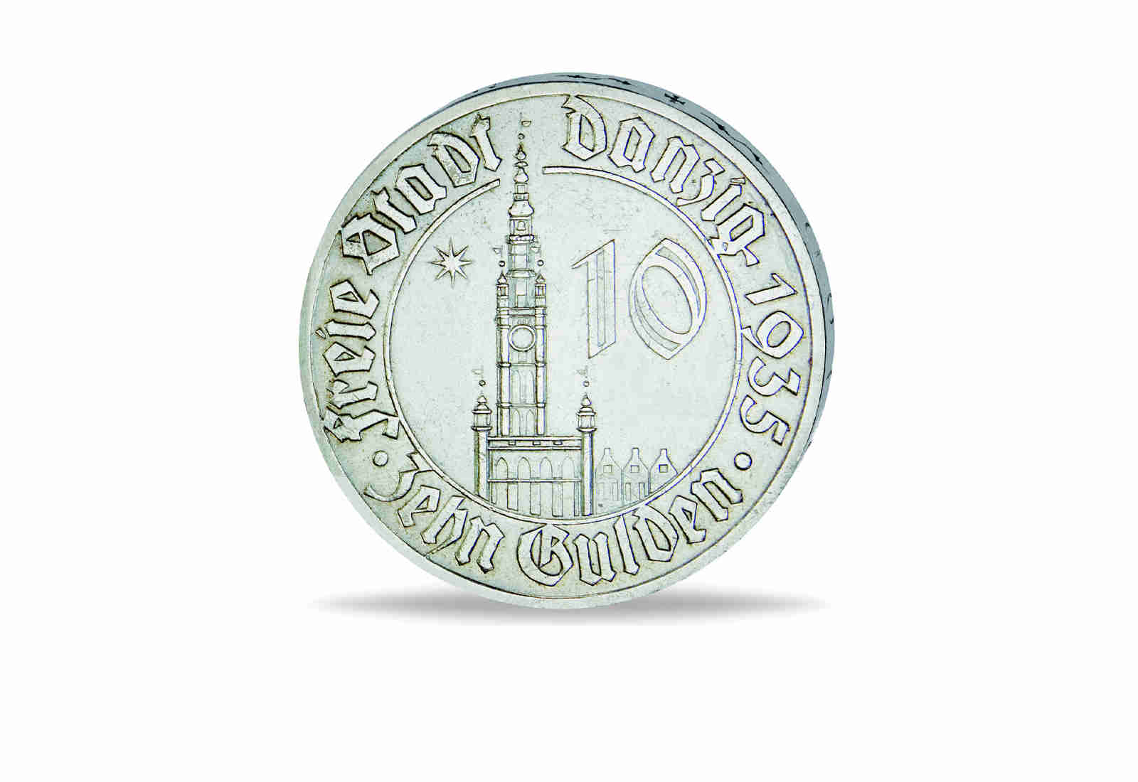 10 Gulden 1935 Danzig Wappen Rathaus Jaeger-Nr. D20