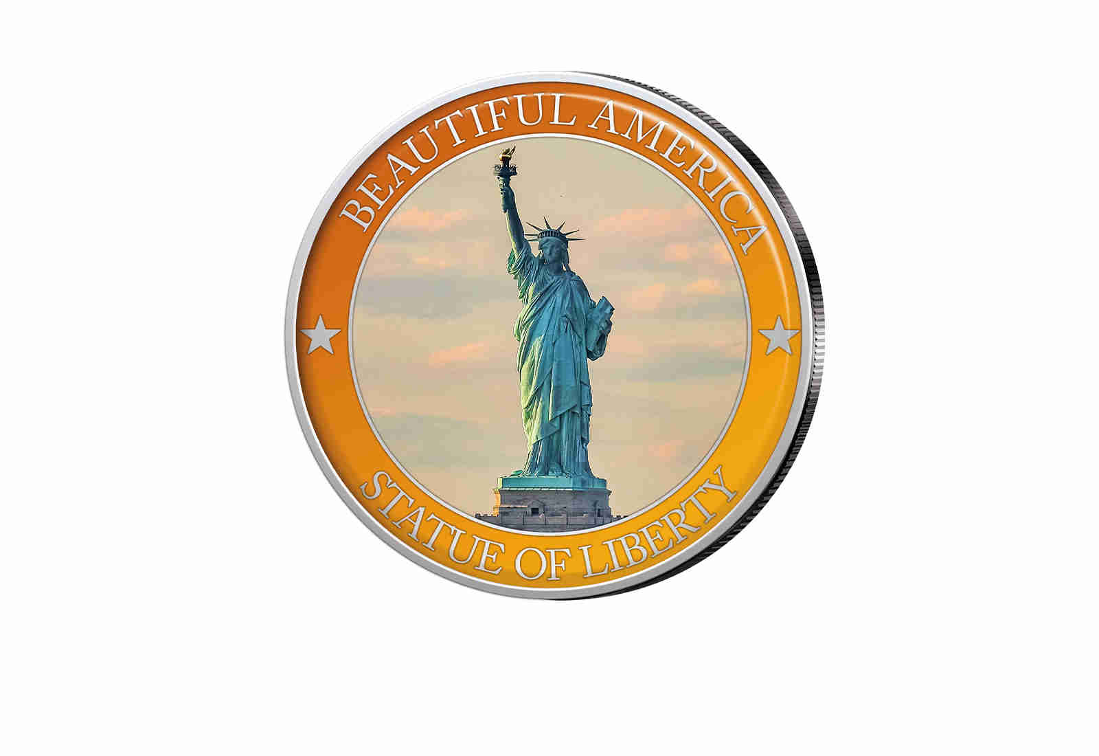 1/2 Dollar USA Statue of Liberty - Serie Beautiful America mit Farbapplikation
