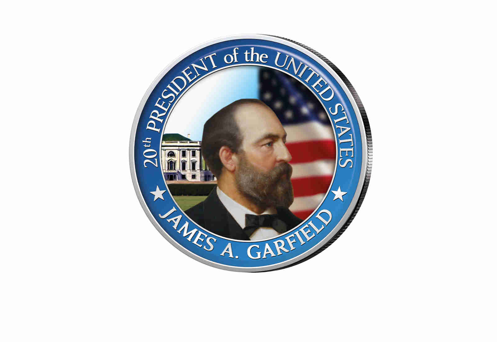 ½ Kennedy-Dollar USA mit Farbapplikation James A. Garfield Serie: Presidents of the US