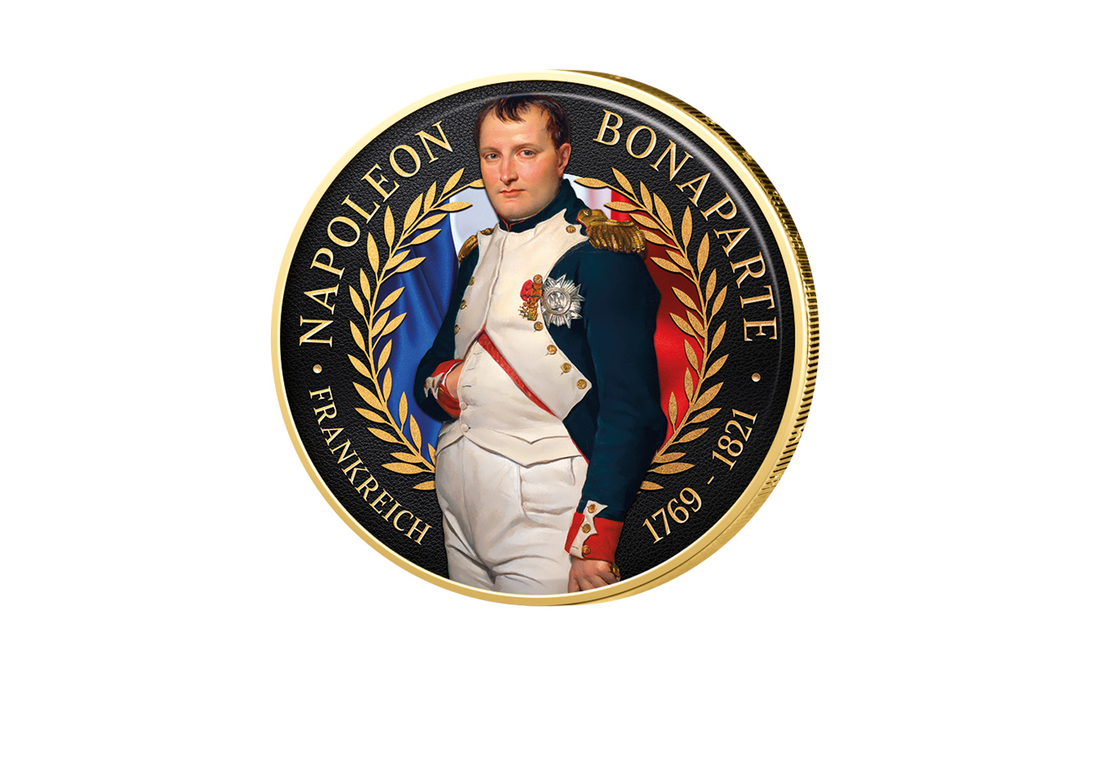 2 Euro vergoldet Napoleon mit Farbmotiv