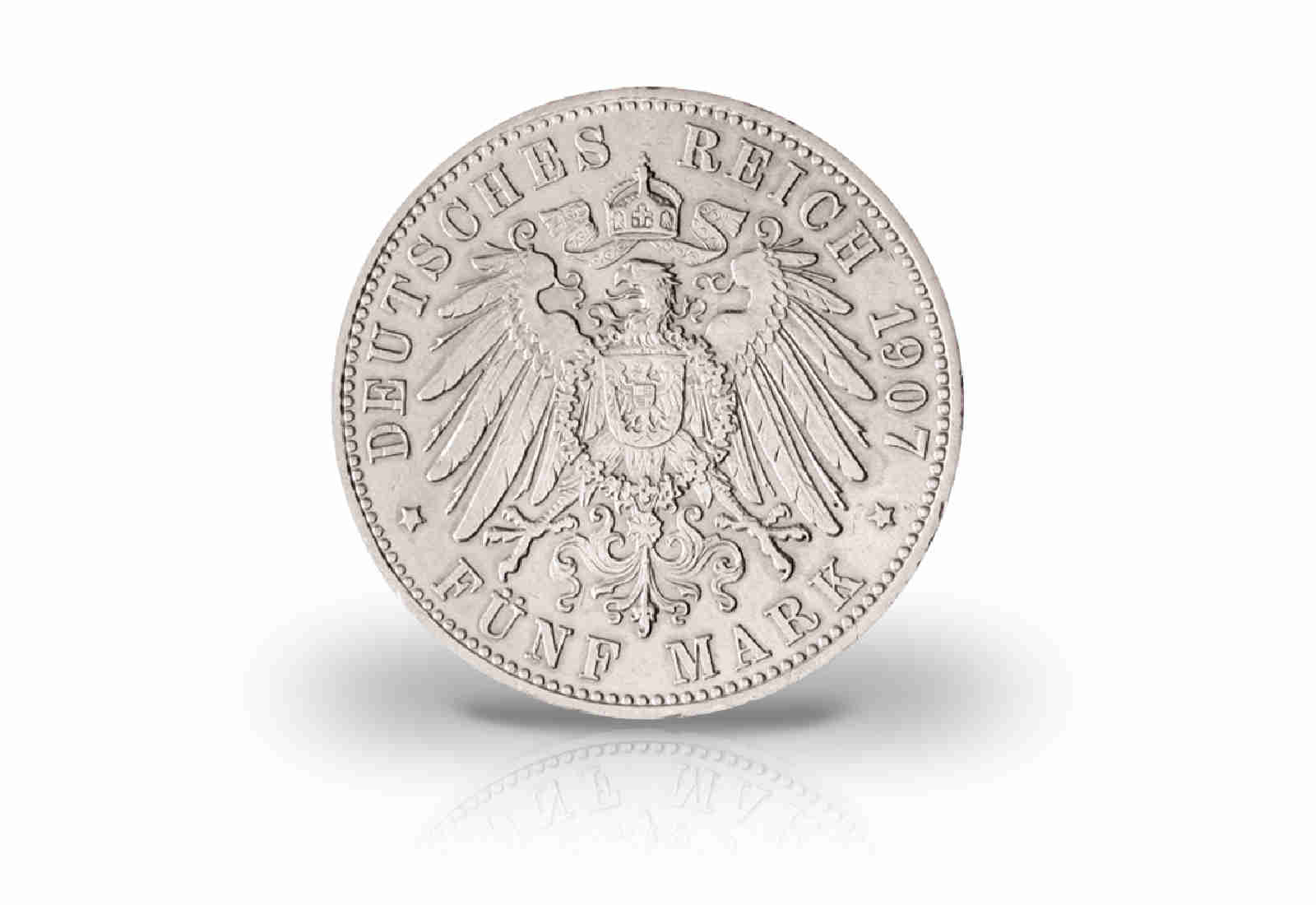 5 Mark 1907 Deutsches Kaiserreich Carl Eduard von Sachsen-Coburg und Gotha Jaeger-Nr. 148