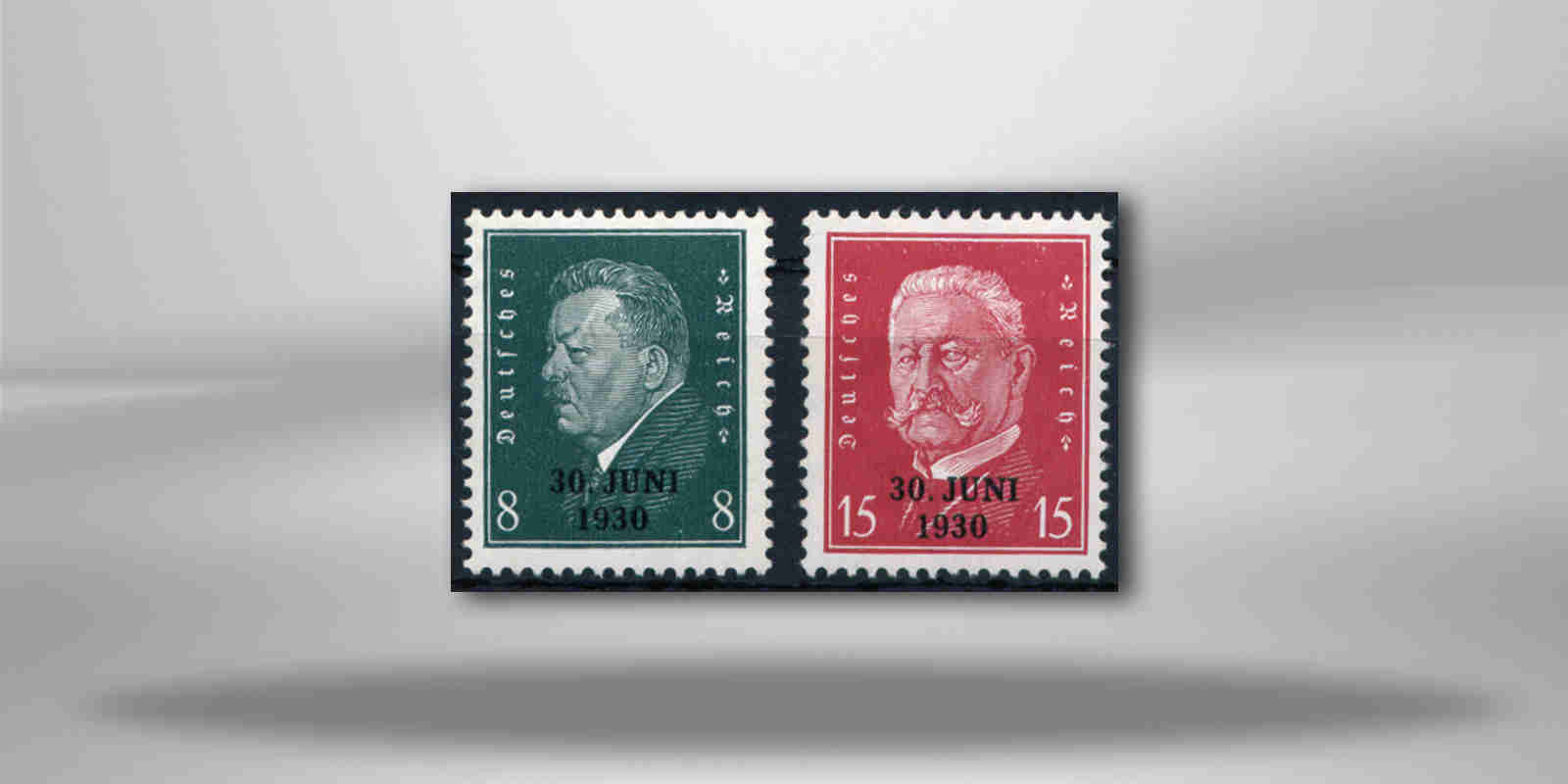 Briefmarken Deutsches Reich 1930 Michel-Nr. 444/45 mit Falz