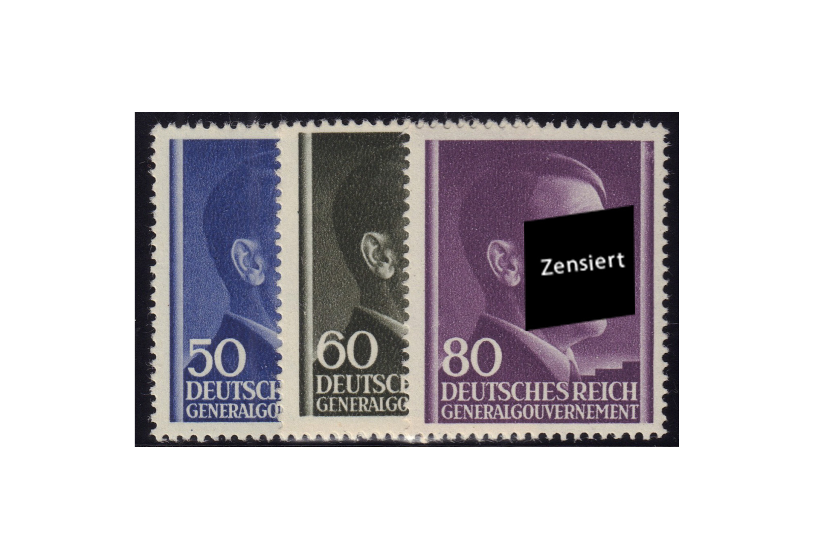 Generalgouvernement Freimarken: Adolf Hitler 1943 Michel Nr. 110/112 postfrisch