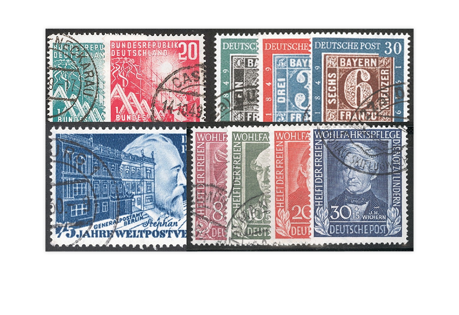 BRD Jahrgang 1949 Mi.Nr. 111/120 gestempelt