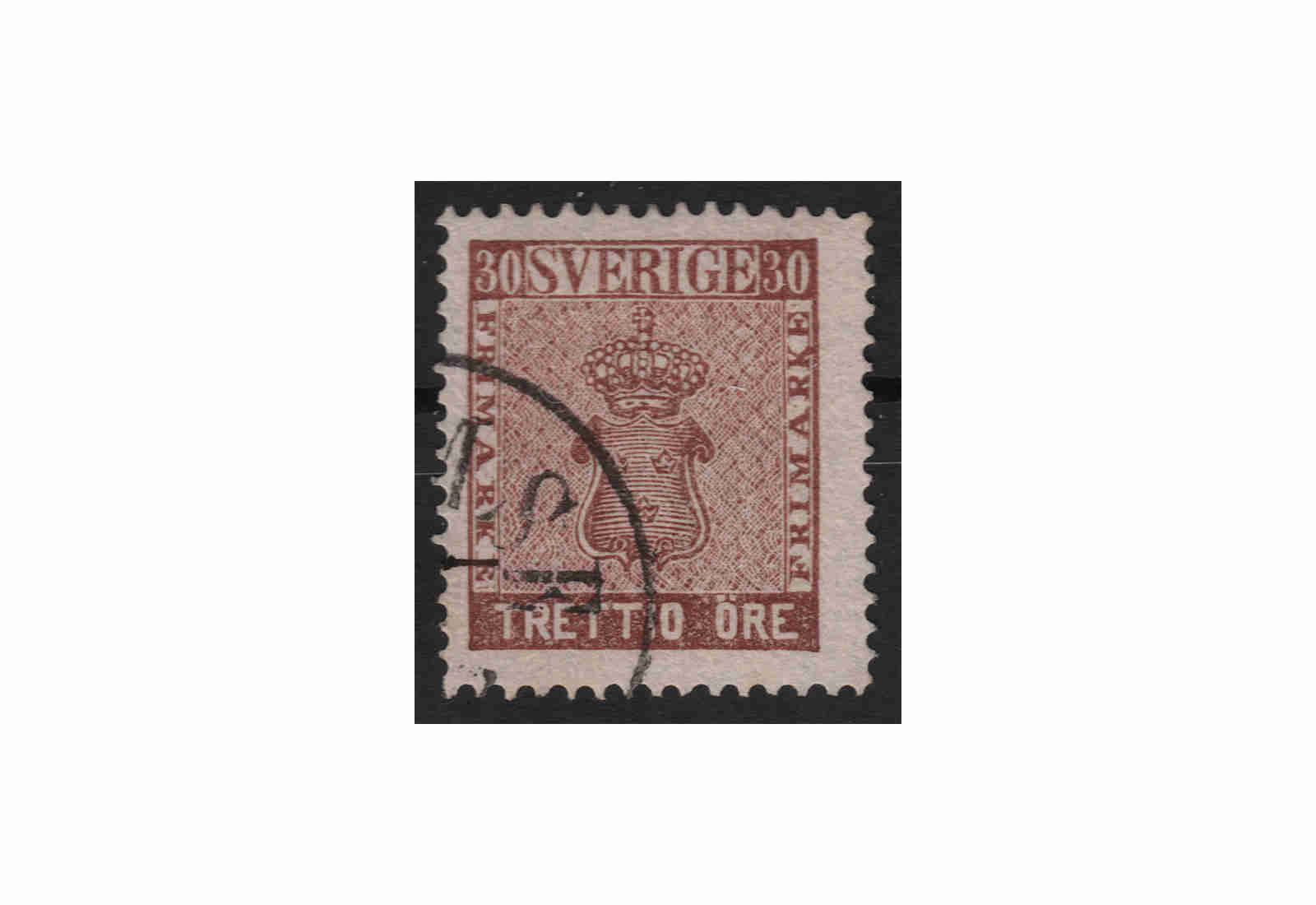 Schweden Freimarke: Reichswappen 1858 SWE Michel Nr. 11 b gestempelt