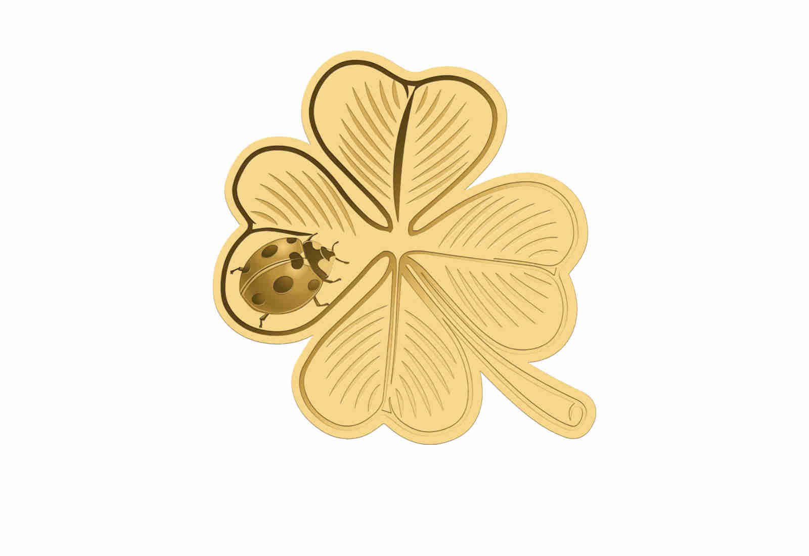 Goldmünze Motiv "Kleeblatt" 999/1000 Gold Geschenk