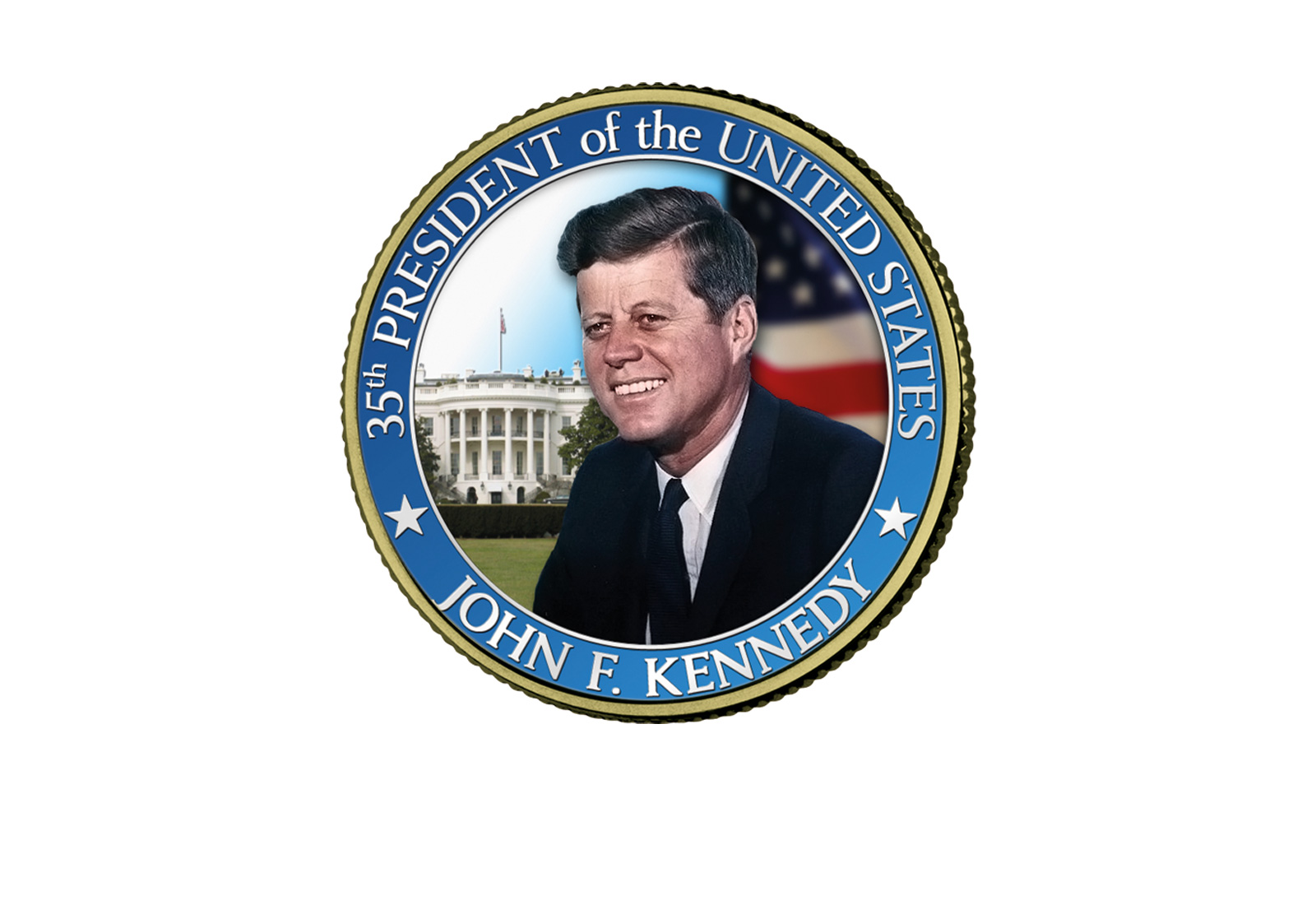 ½ Kennedy-Dollar USA mit Farbapplikation John F. Kennedy