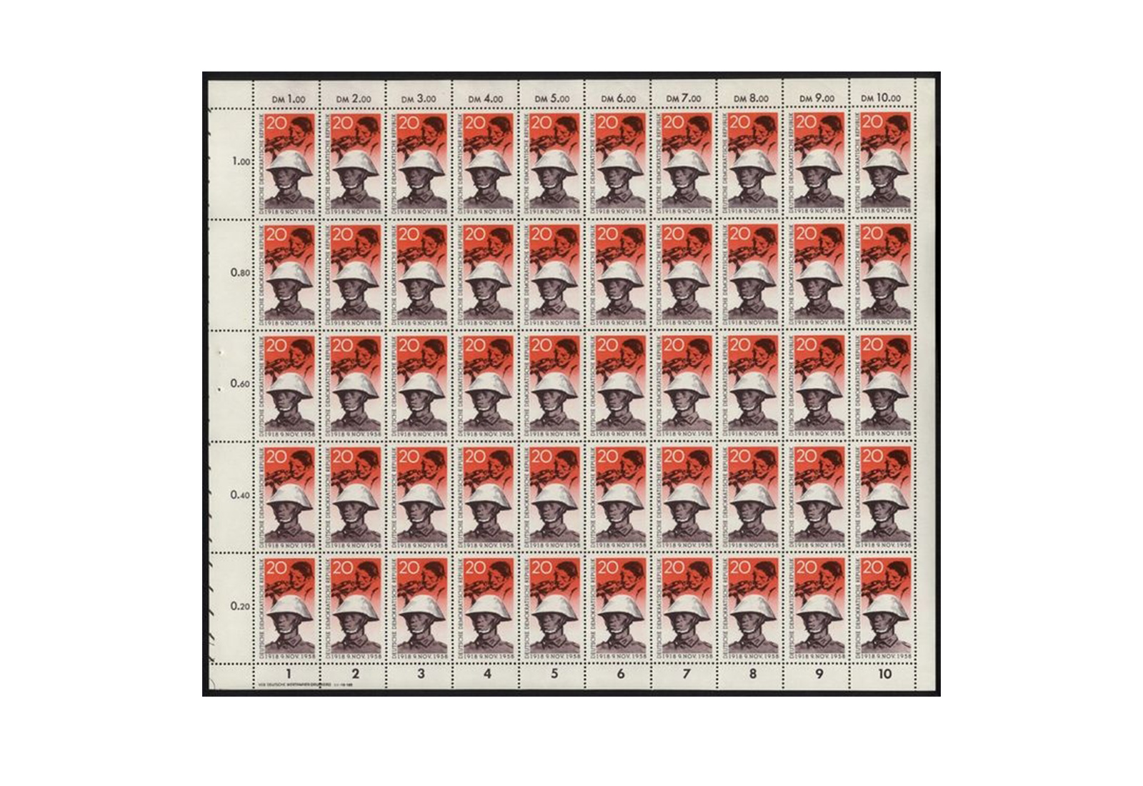 Briefmarken DDR Bogen Pappchinesen ungestempelt postfrisch MiNr 662 **