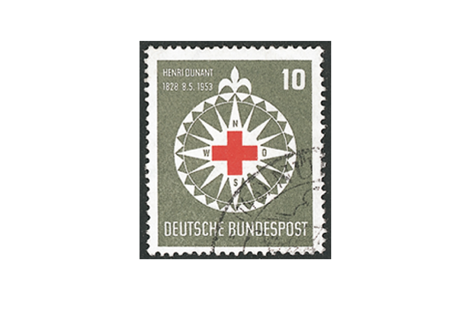 Briefmarke BRD Henri Dunant 1953 Michel-Nr. 164 gestempelt