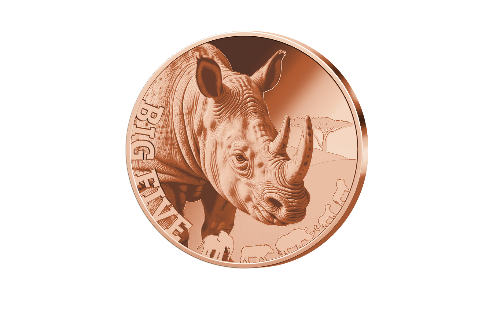 1 oz Kupferausgabe Rhinoceros Big Five of Africa