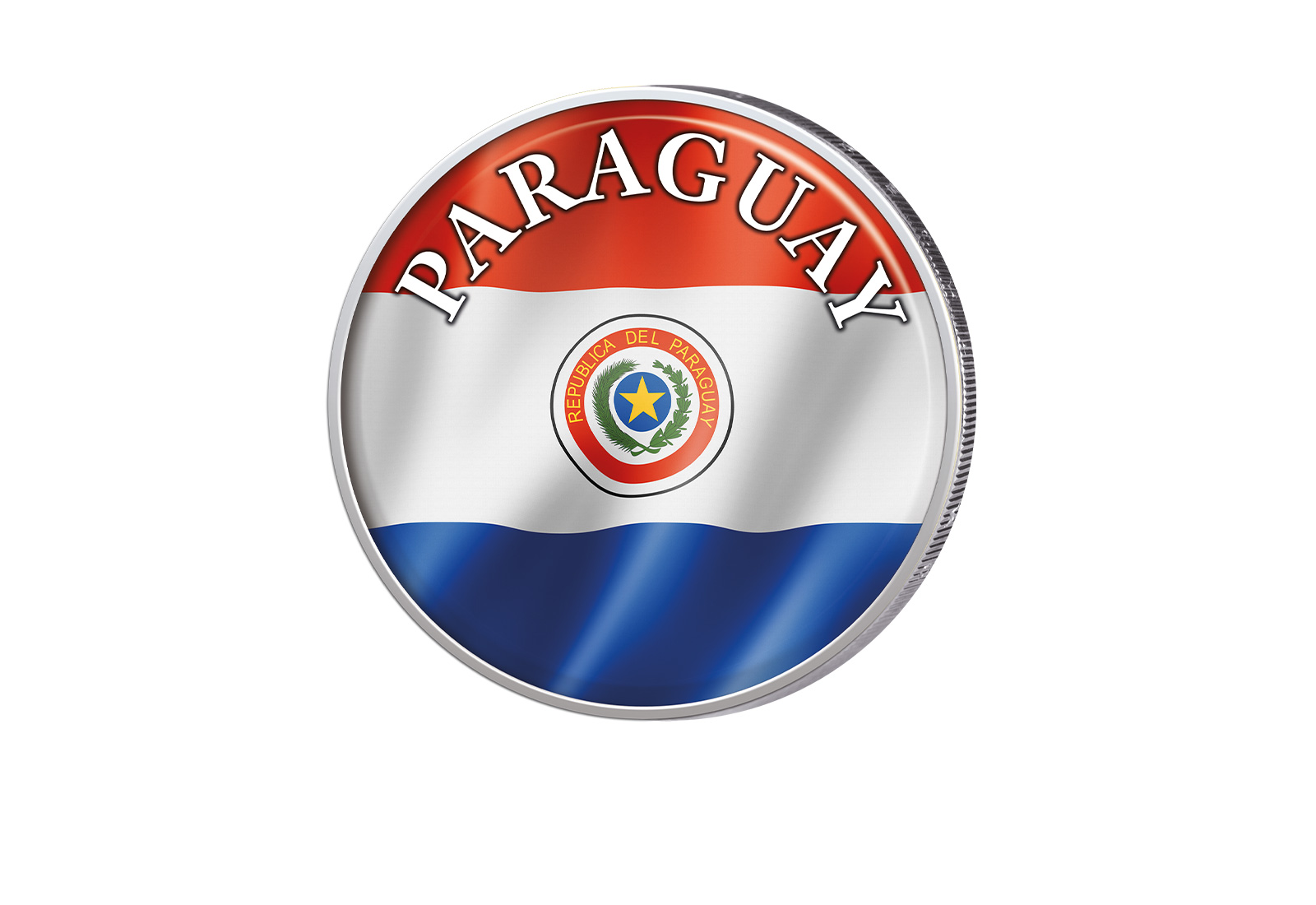 2 Euro mit Farbapplikation Paraquay Flagge