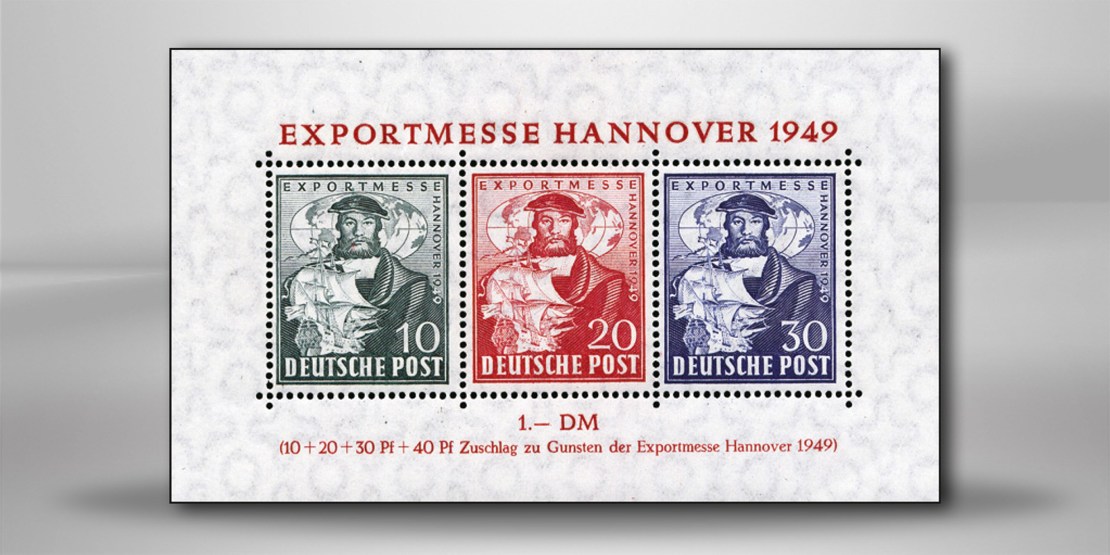 Bizone Block 1 a postfrisch Exportmesse Hannover