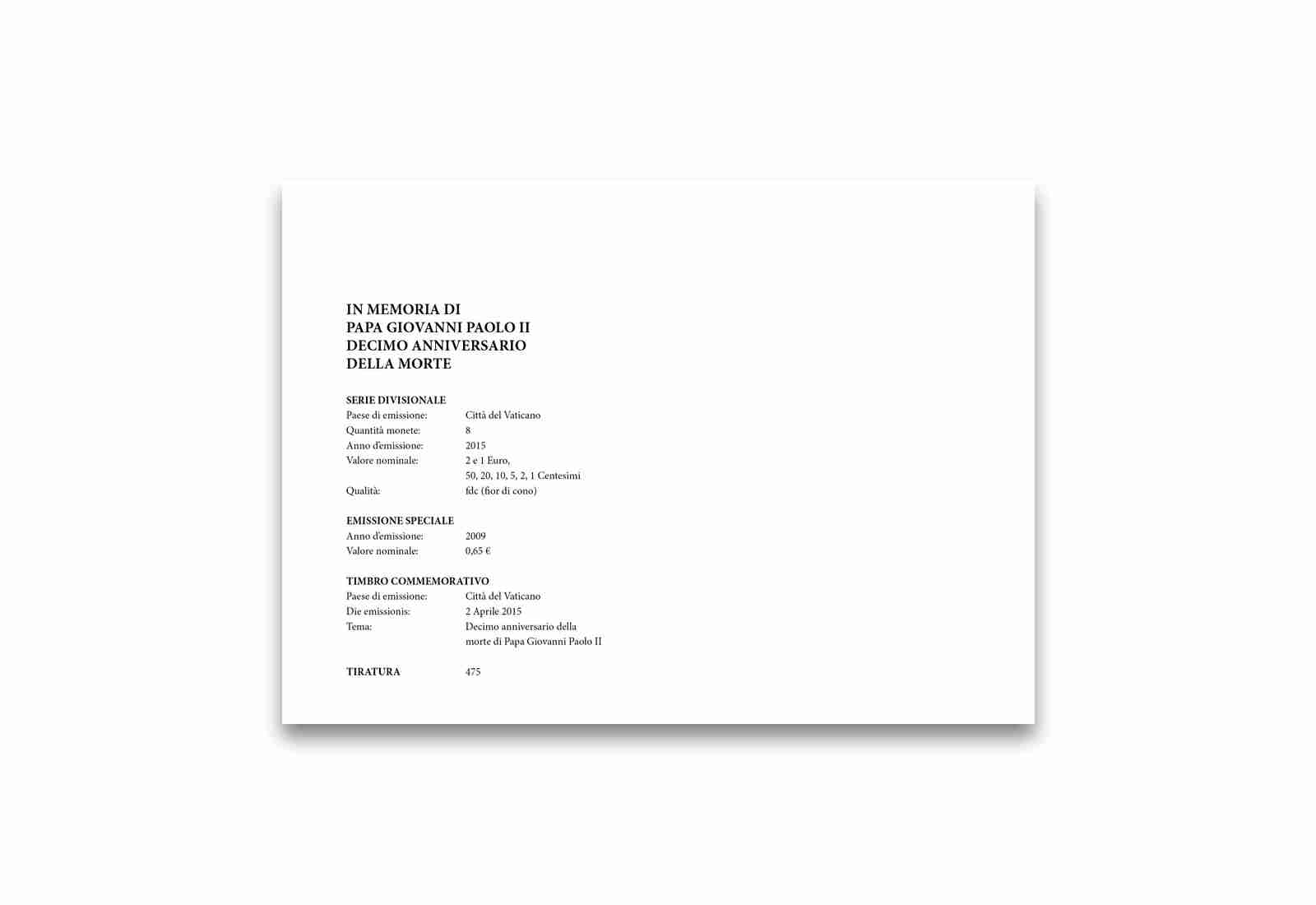 Kuvert für Numisbrief Vatikan zu Ehren 10. Todestag Johannes Paul II.