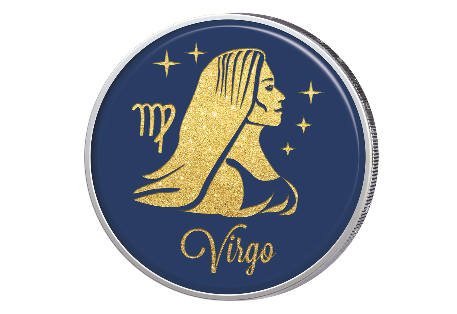 2 Euro mit Farbapplikation Sternzeichen Jungfrau