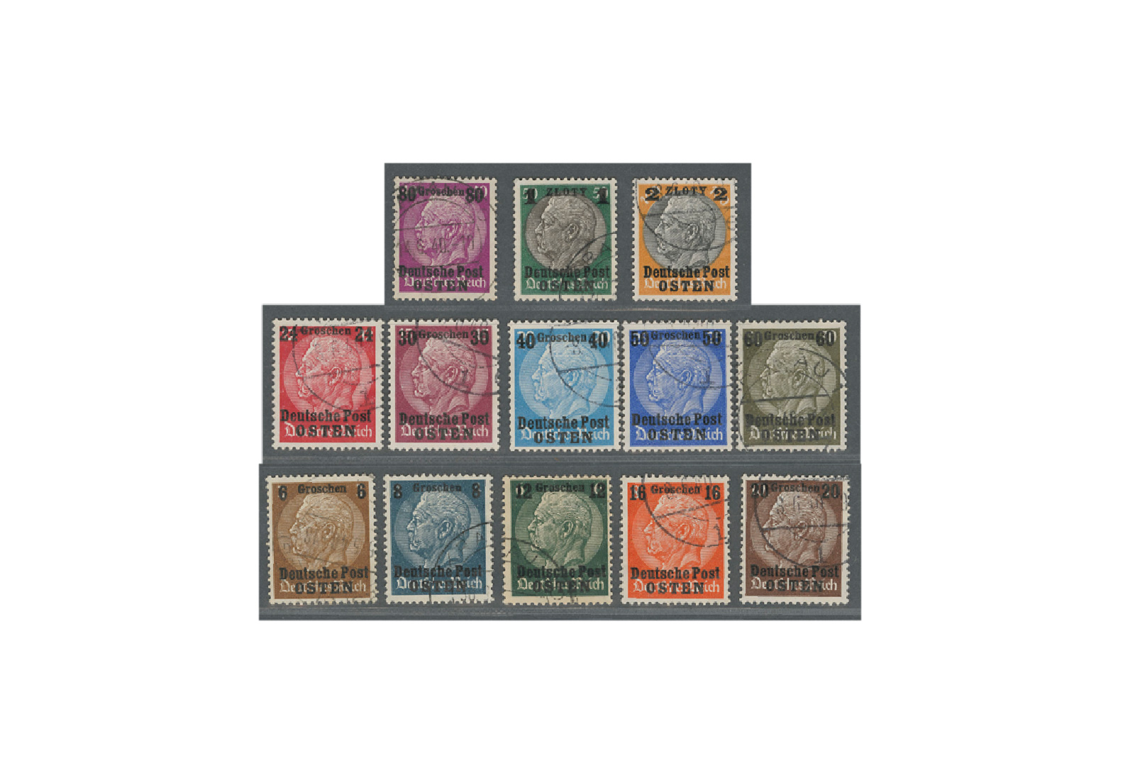 Generalgouvernement Freimarken Michel Nr. 1/13 gestempelt