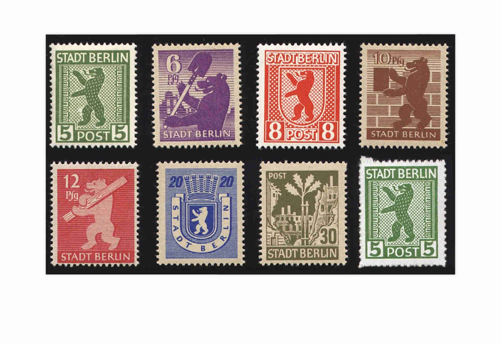 Sowjetische Besatzungszone Mi.Nr. 1A/7A, 1AB gest.