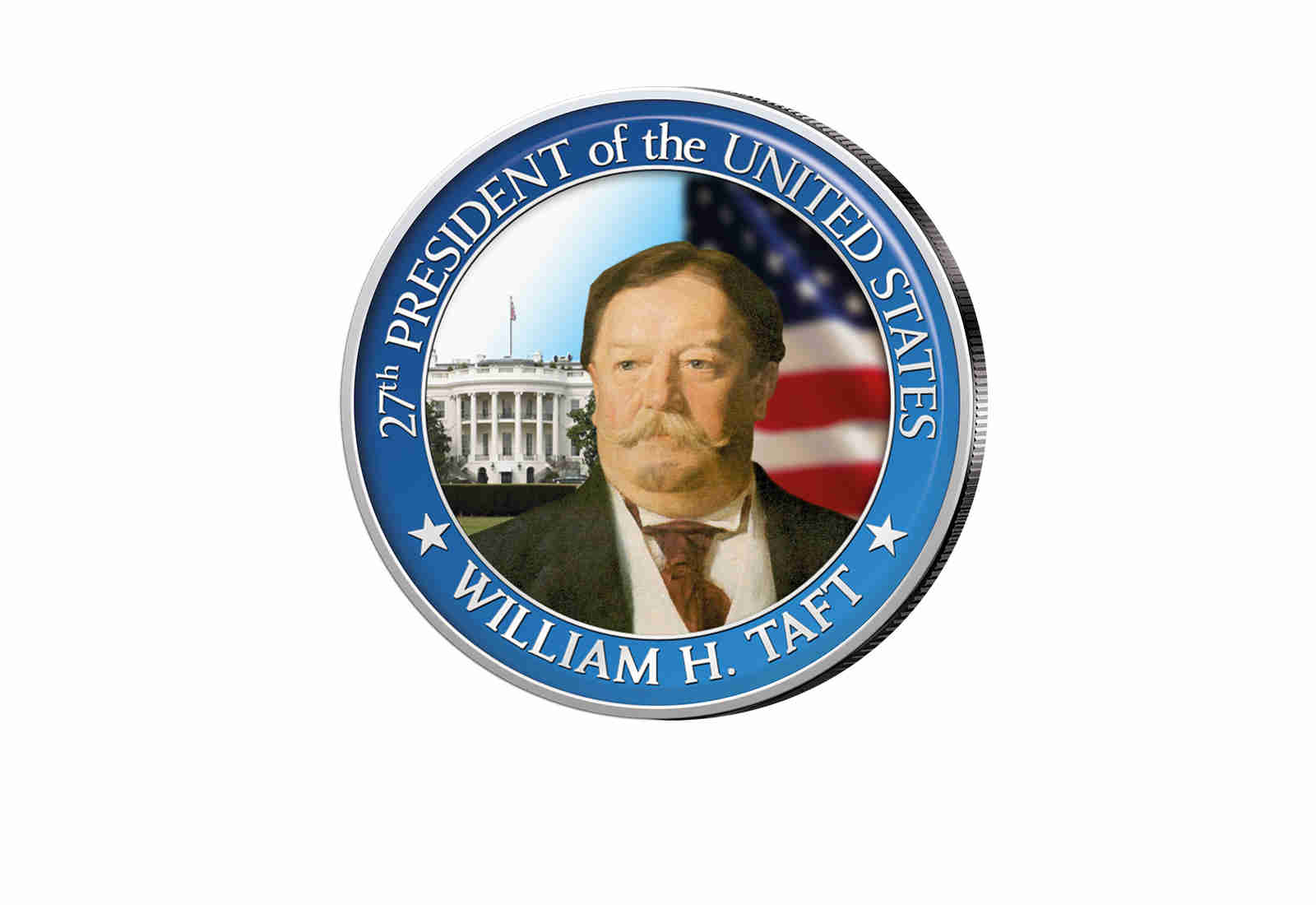 ½ Kennedy-Dollar USA mit Farbapplikation William H. Harrison Serie: Presidents of the US