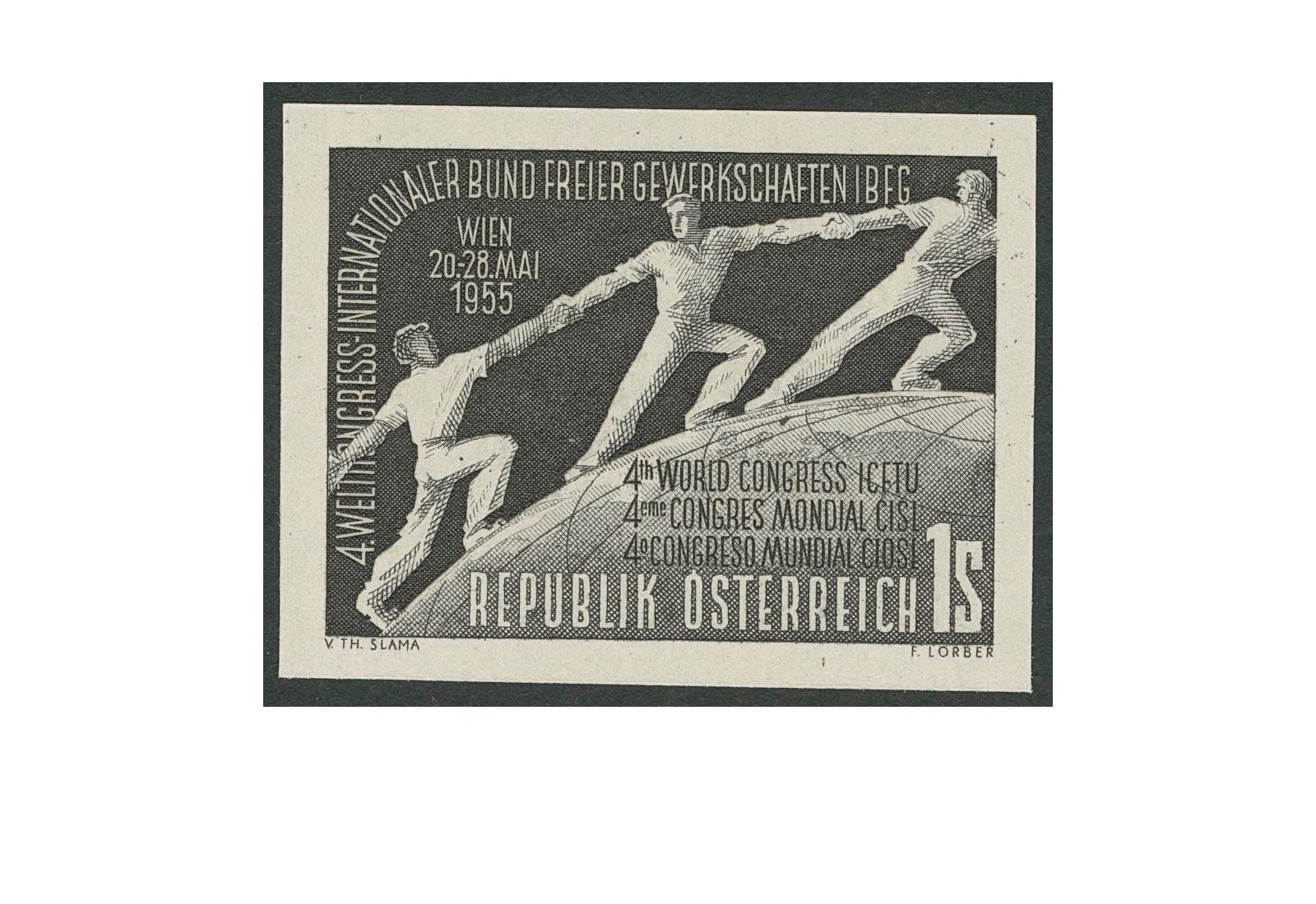 Österreich Farbprobe ungezähnt schwarz mit Befund ANK 1027 PU I**